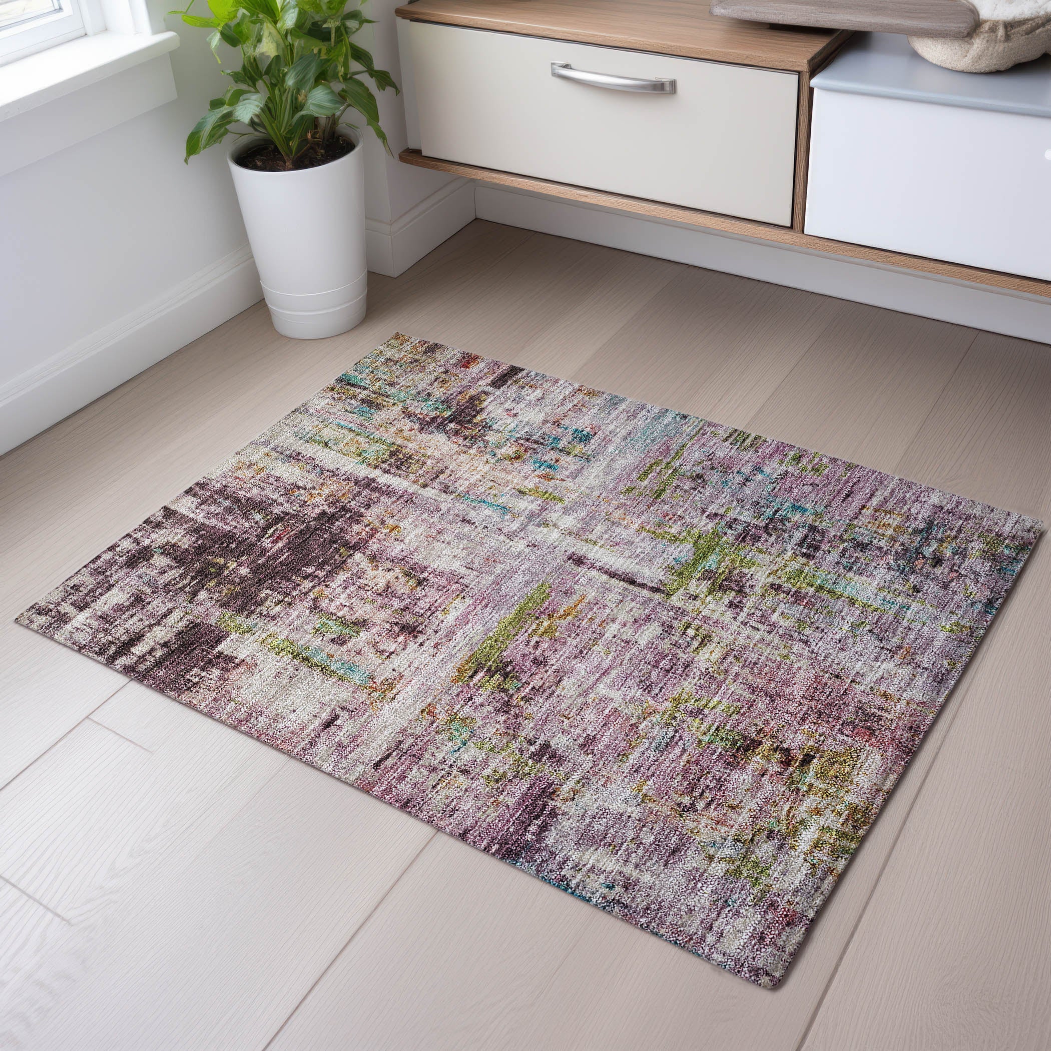 Bergen Machine Washable Transitional Lavender Purple Rug 1'8" x 2'6" #shape_Rectangle