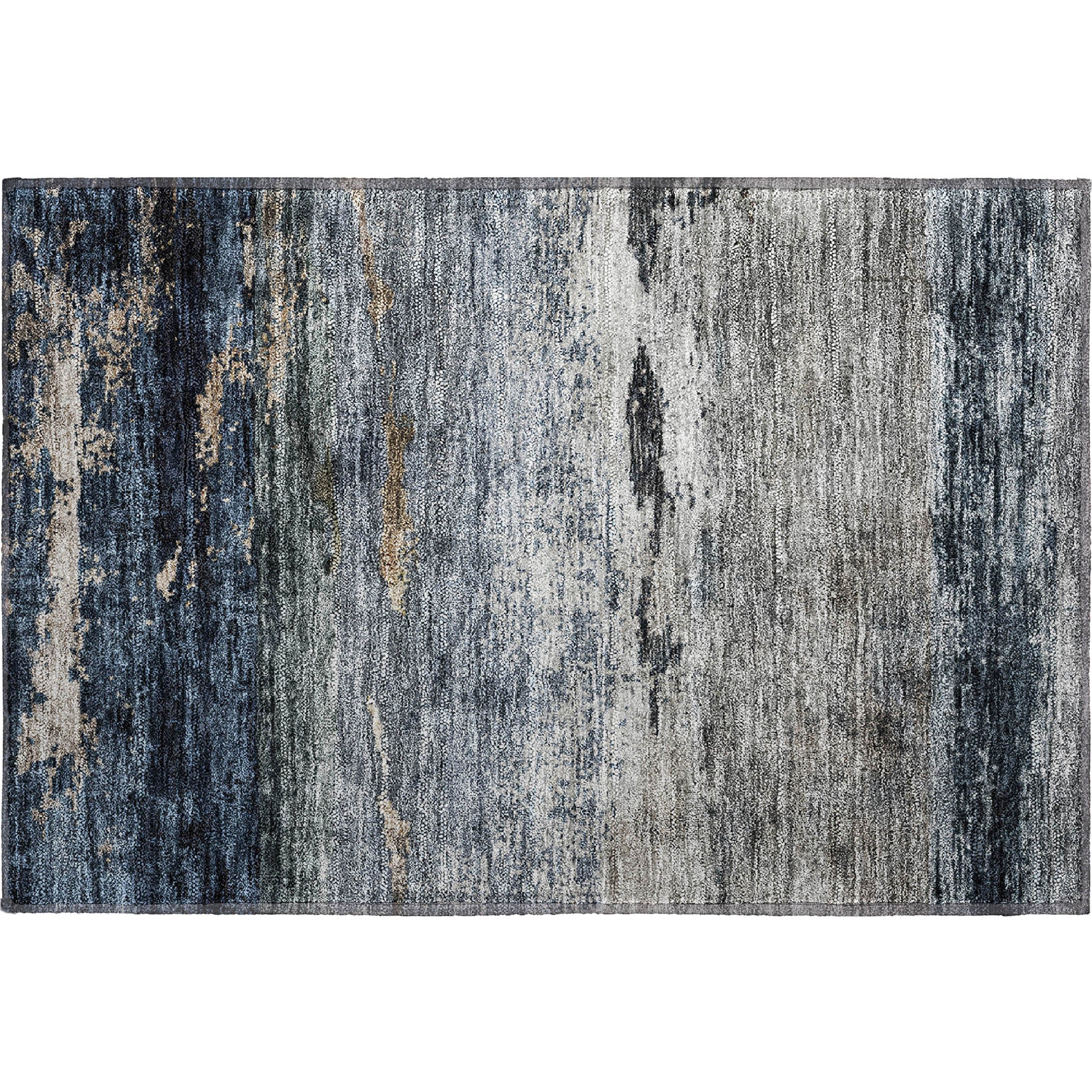 Reykjavik Machine Washable Transitional Navy Blue Rug 1'8" x 2'6" #shape_Rectangle