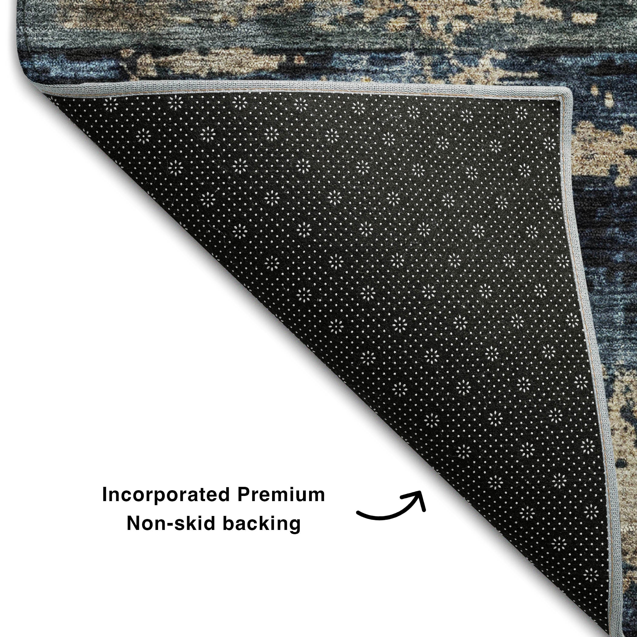 Reykjavik Machine Washable Transitional Navy Blue Rug 1'8" x 2'6" #shape_Rectangle