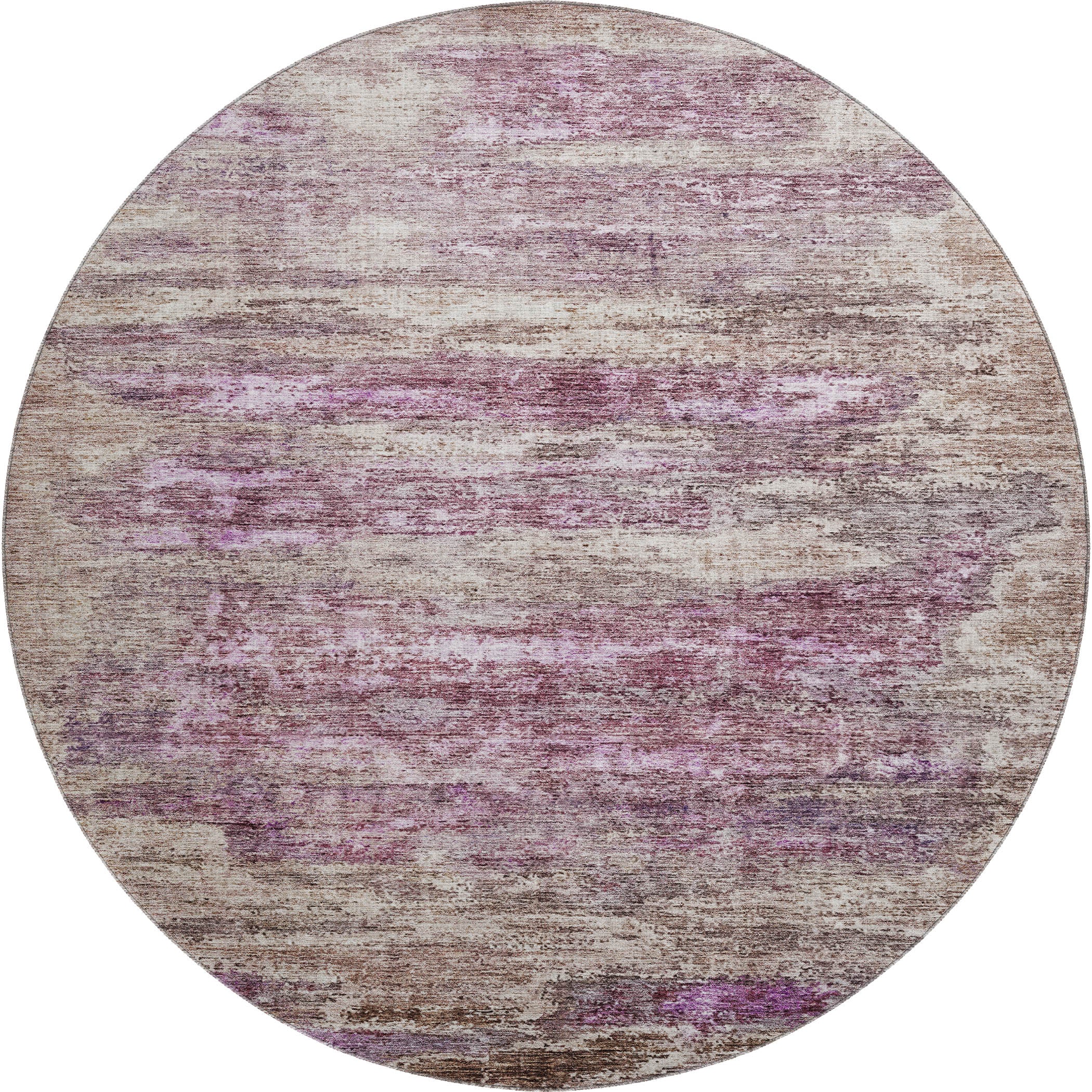 Valletta Machine Washable Transitional Blush Pink Rug 8' x 8' #shape_Round