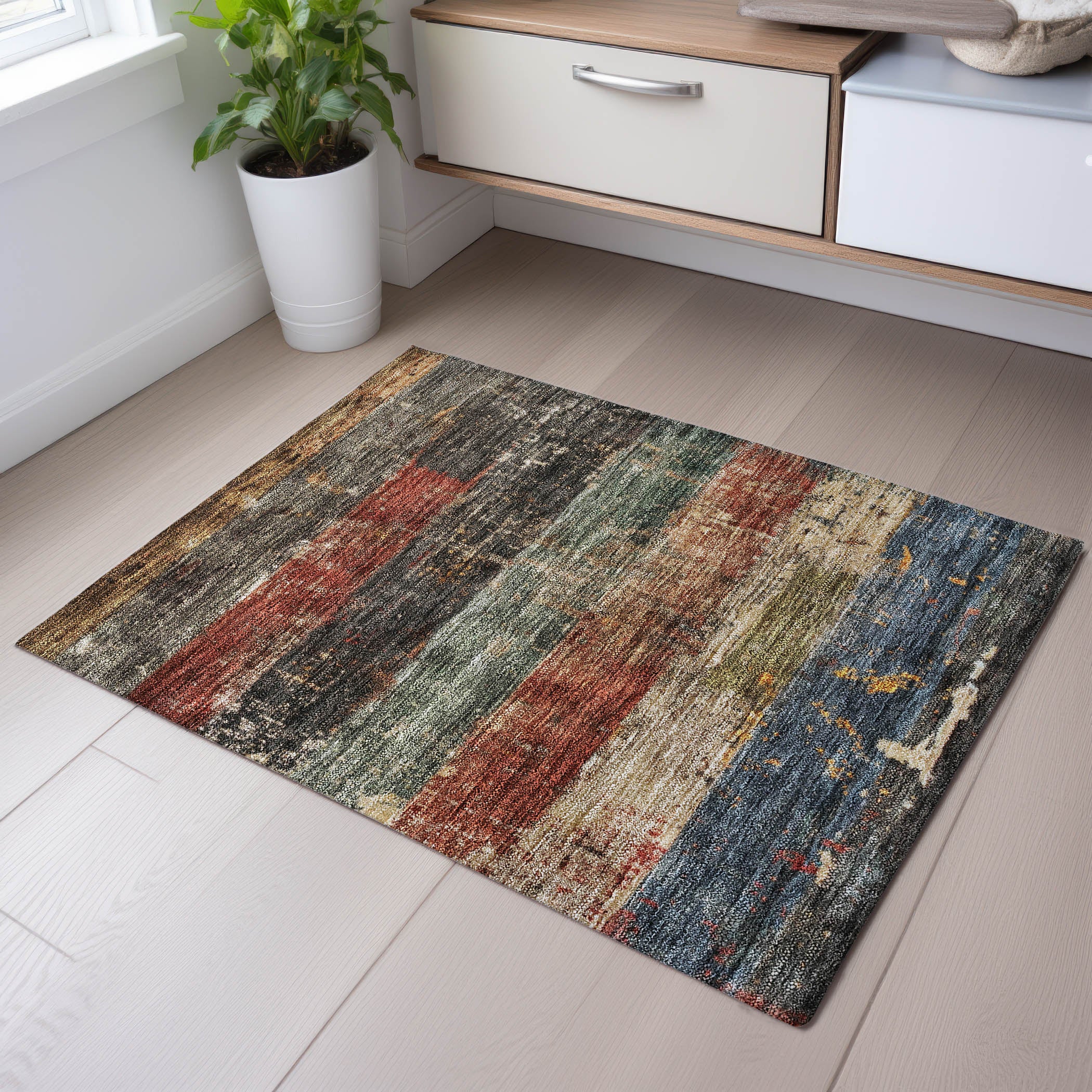 Lisbon Machine Washable Transitional Fern Green Rug 1'8" x 2'6" #shape_Rectangle