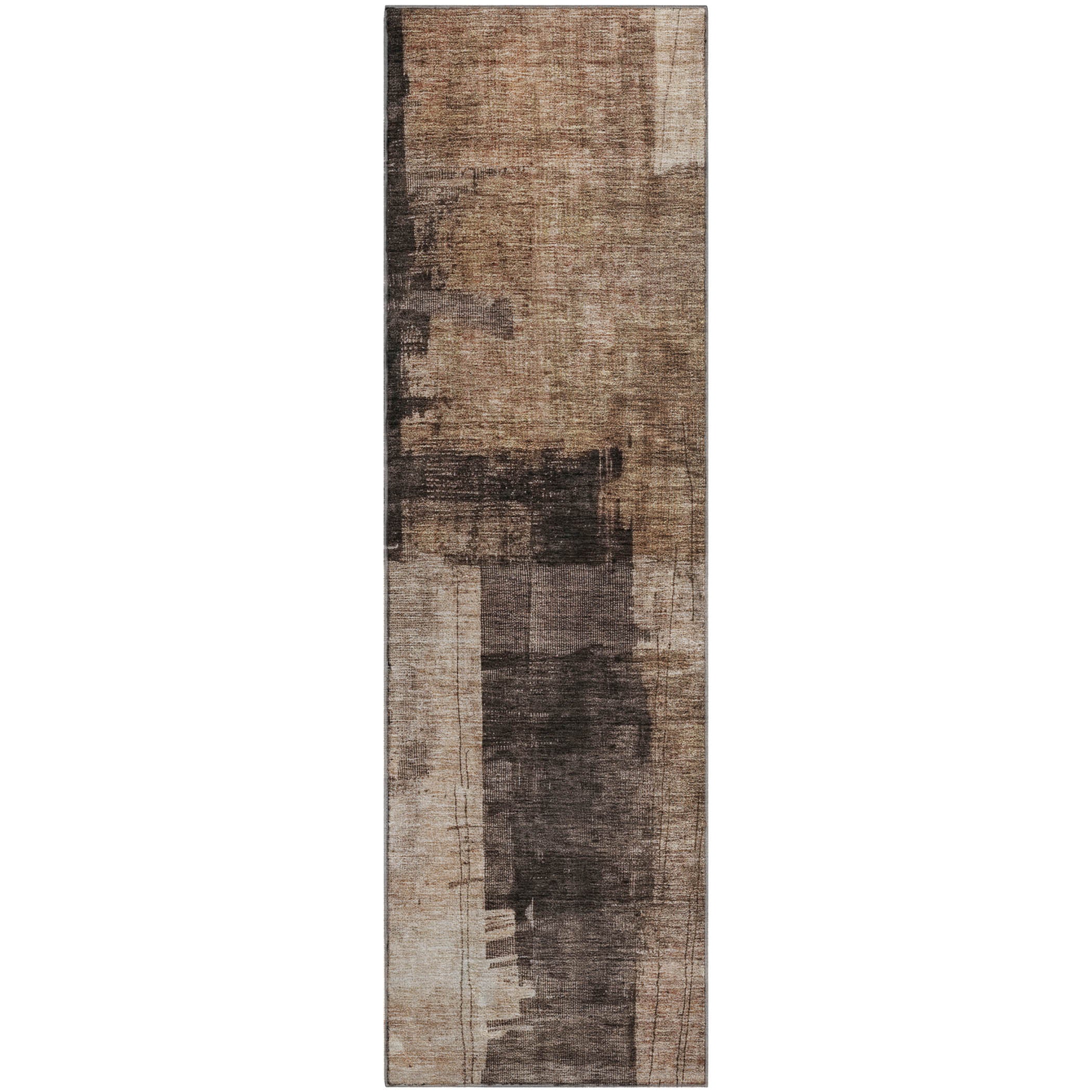 Hoi An Machine Washable Transitional Brown Rug 2'3" x 7'6" #shape_Runner