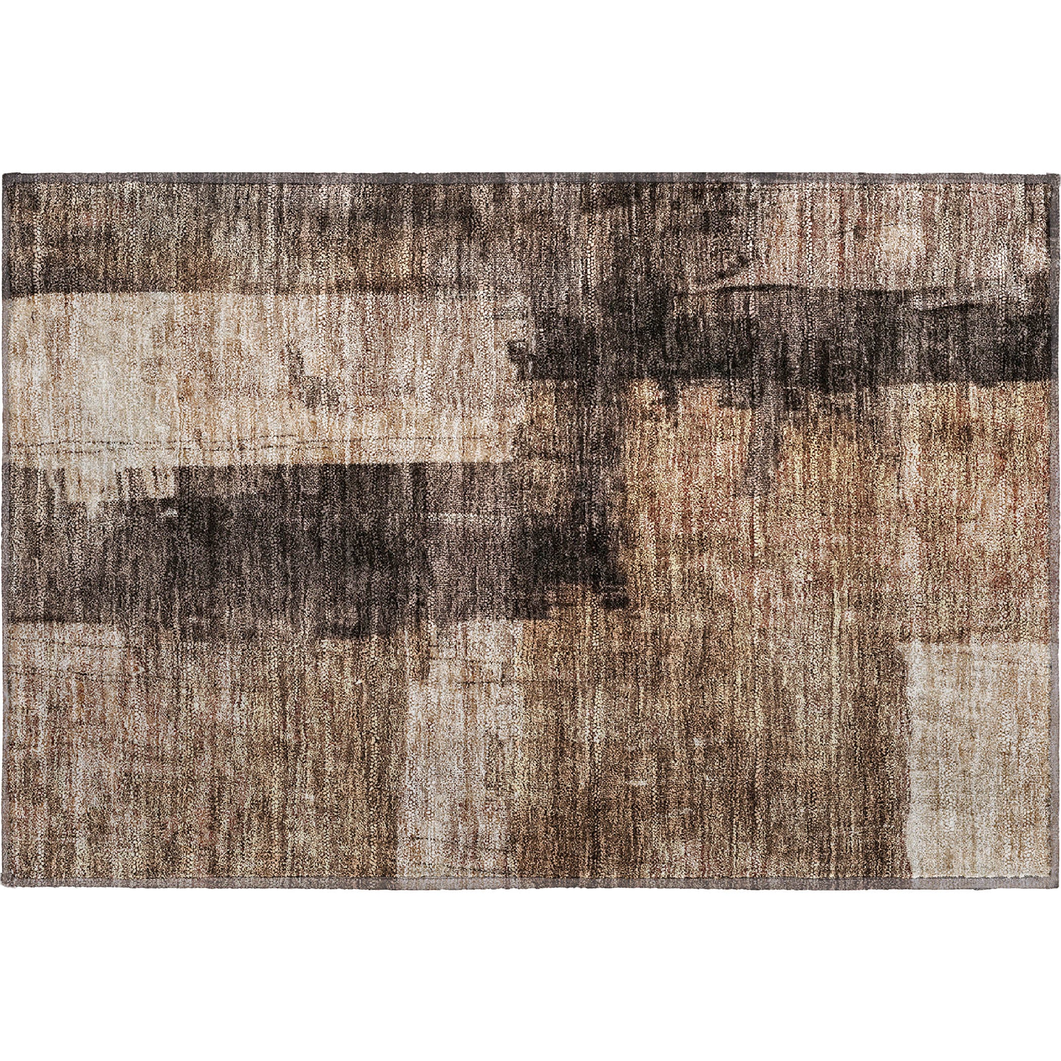Hoi An Machine Washable Transitional Brown Rug 1'8" x 2'6" #shape_Rectangle