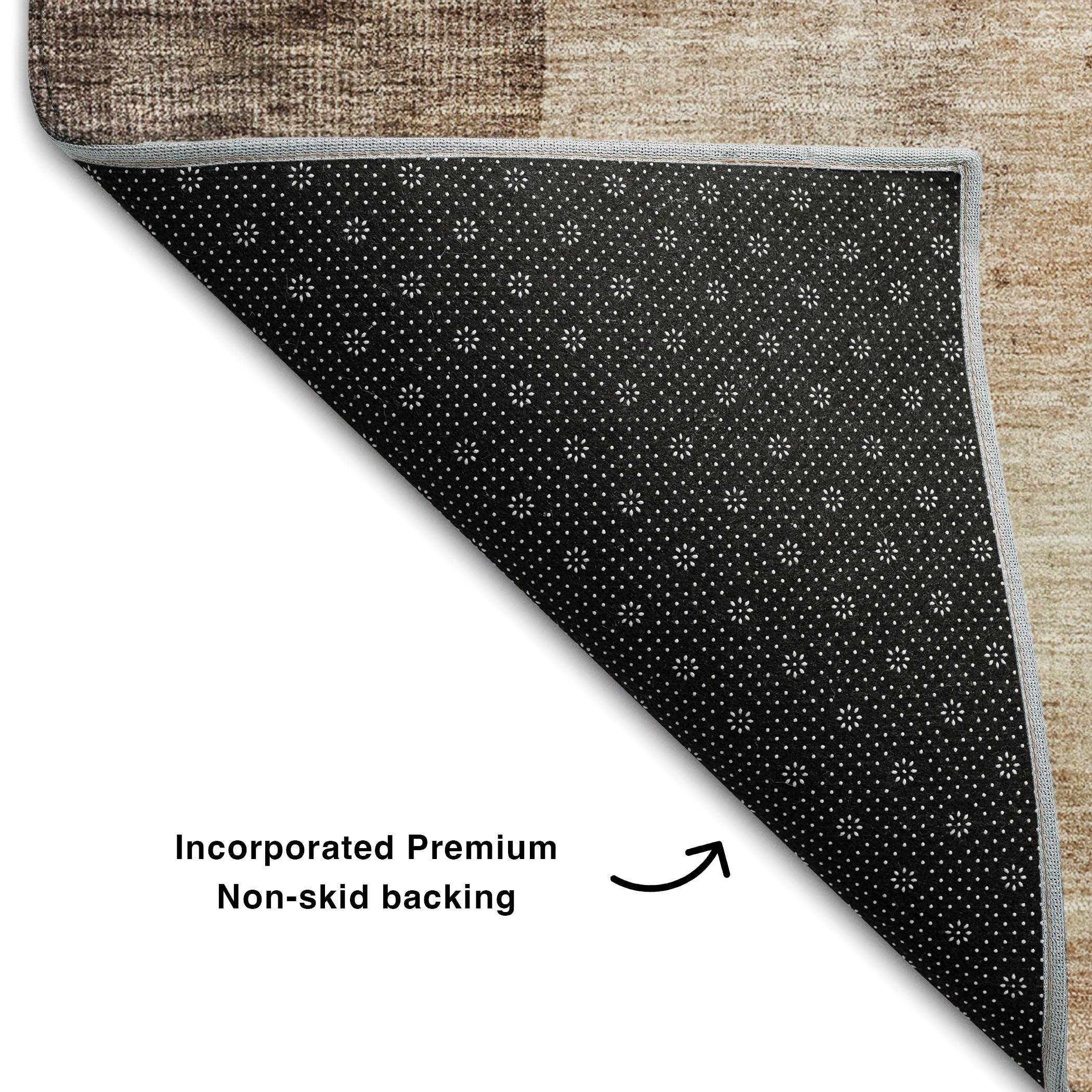 Hoi An Machine Washable Transitional Brown Rug 1'8" x 2'6" #shape_Rectangle