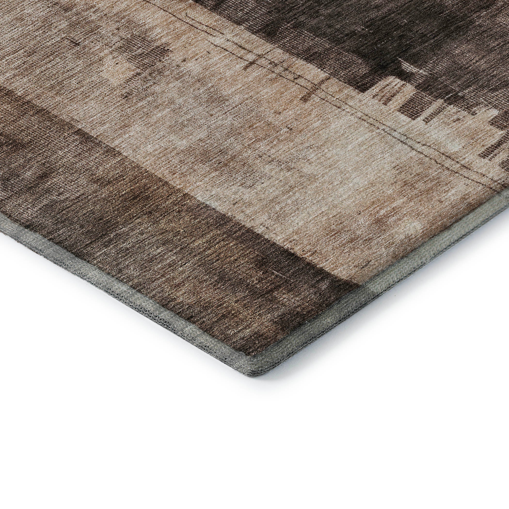 Hoi An Machine Washable Transitional Brown Rug 1'8" x 2'6" #shape_Rectangle