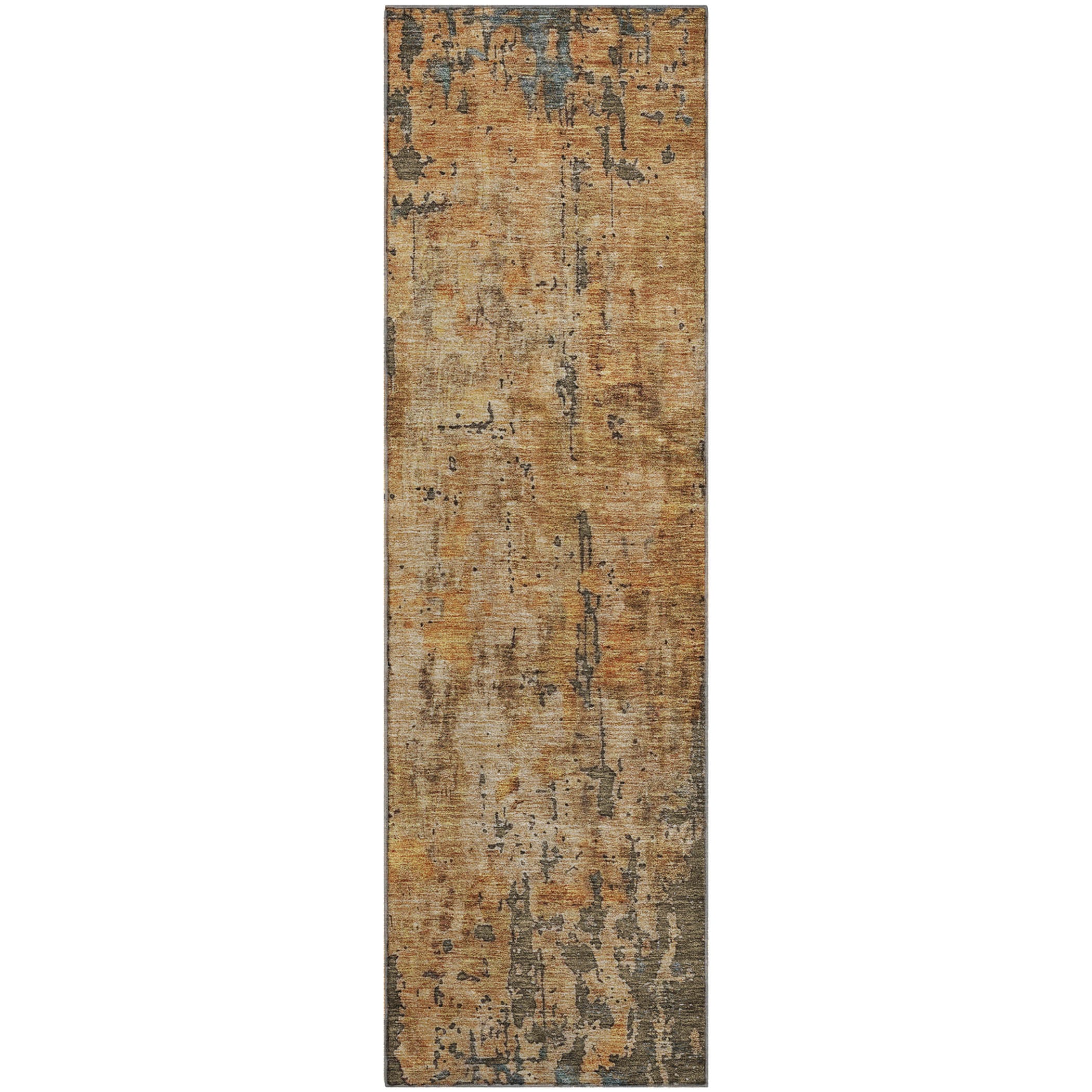 Sintra Machine Washable Transitional Copper Orange Rug 2'3" x 7'6" #shape_Runner