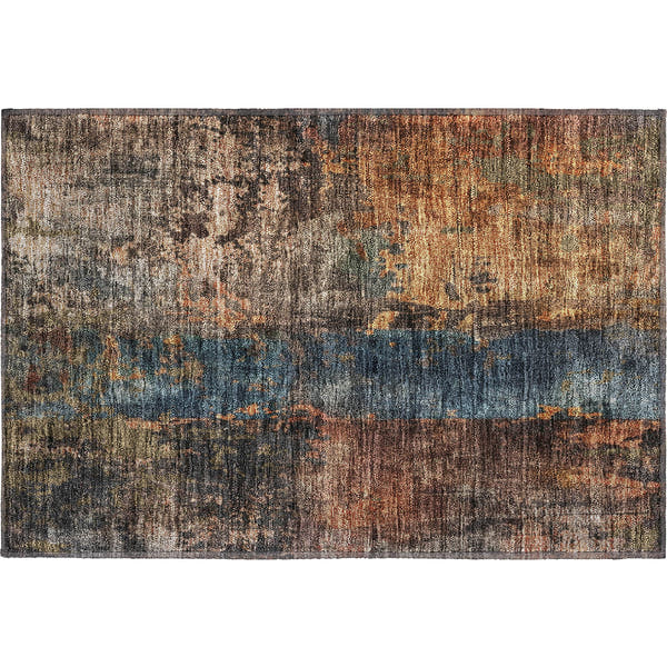 Cairo Machine Washable Transitional Blue Rug 1'8" x 2'6"