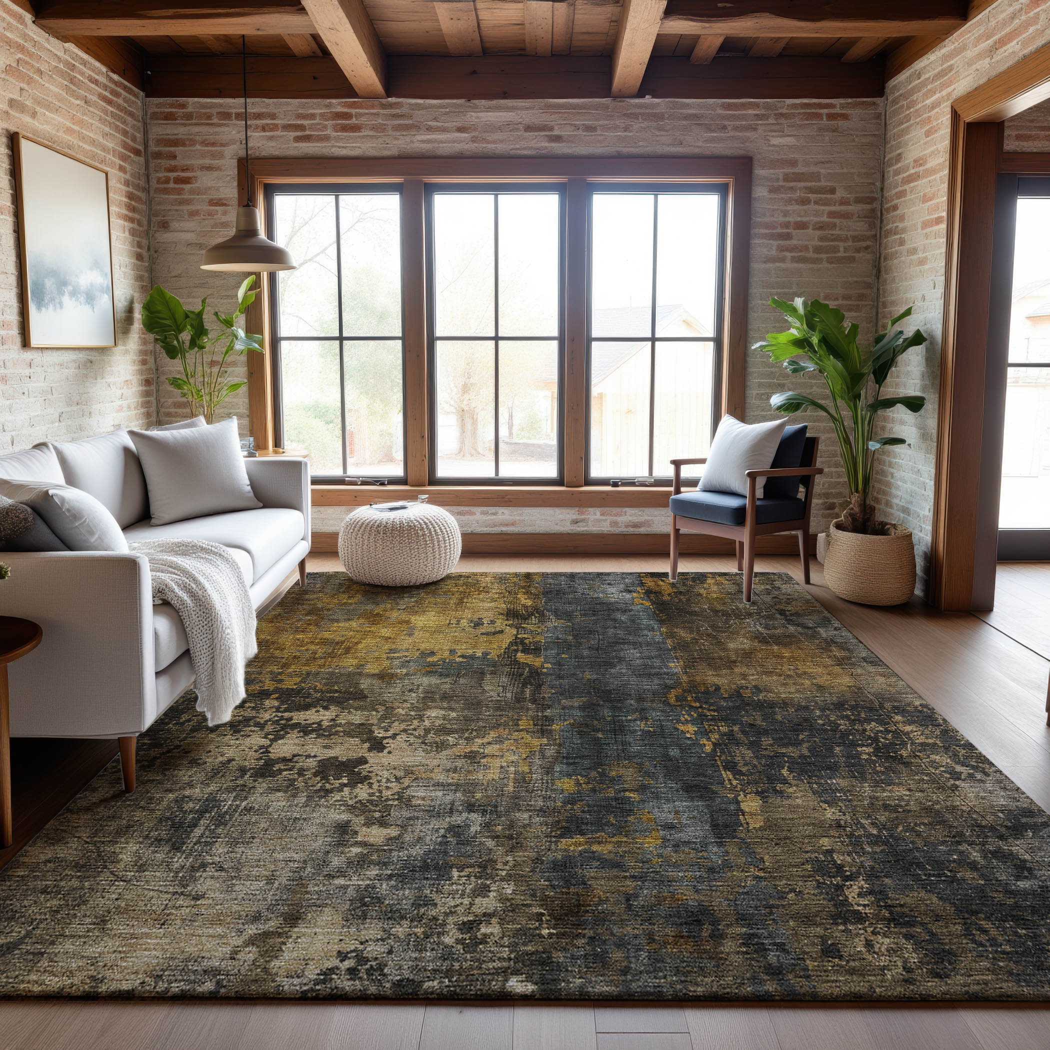 Cairo Machine Washable Transitional Gray Rug 2'6" x 3'10" #shape_Rectangle