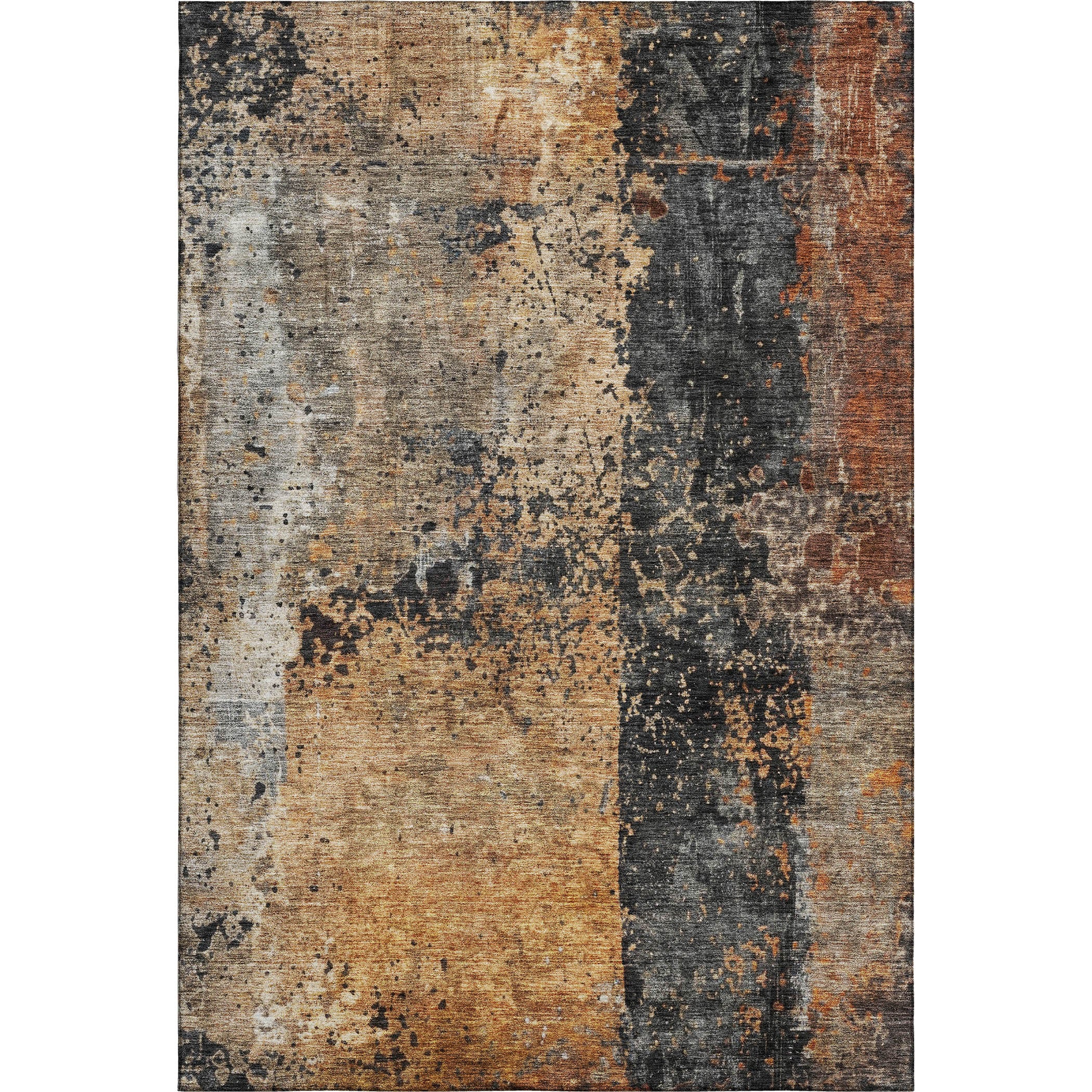 Dublin Machine Washable Transitional Copper Orange Rug 2'6" x 3'10" #shape_Rectangle