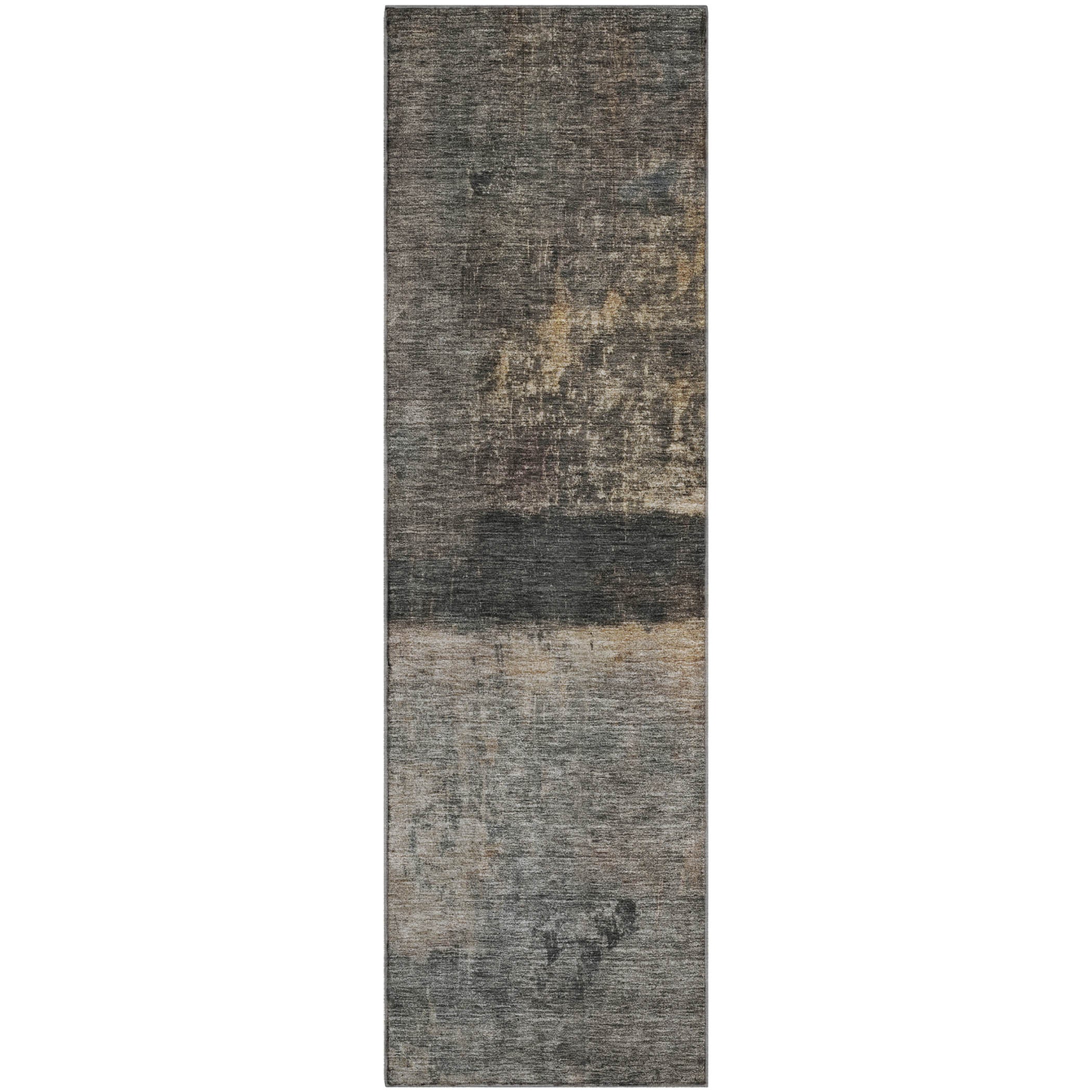Reykjavik Machine Washable Transitional Coffee Brown Rug 2'3" x 7'6" #shape_Runner