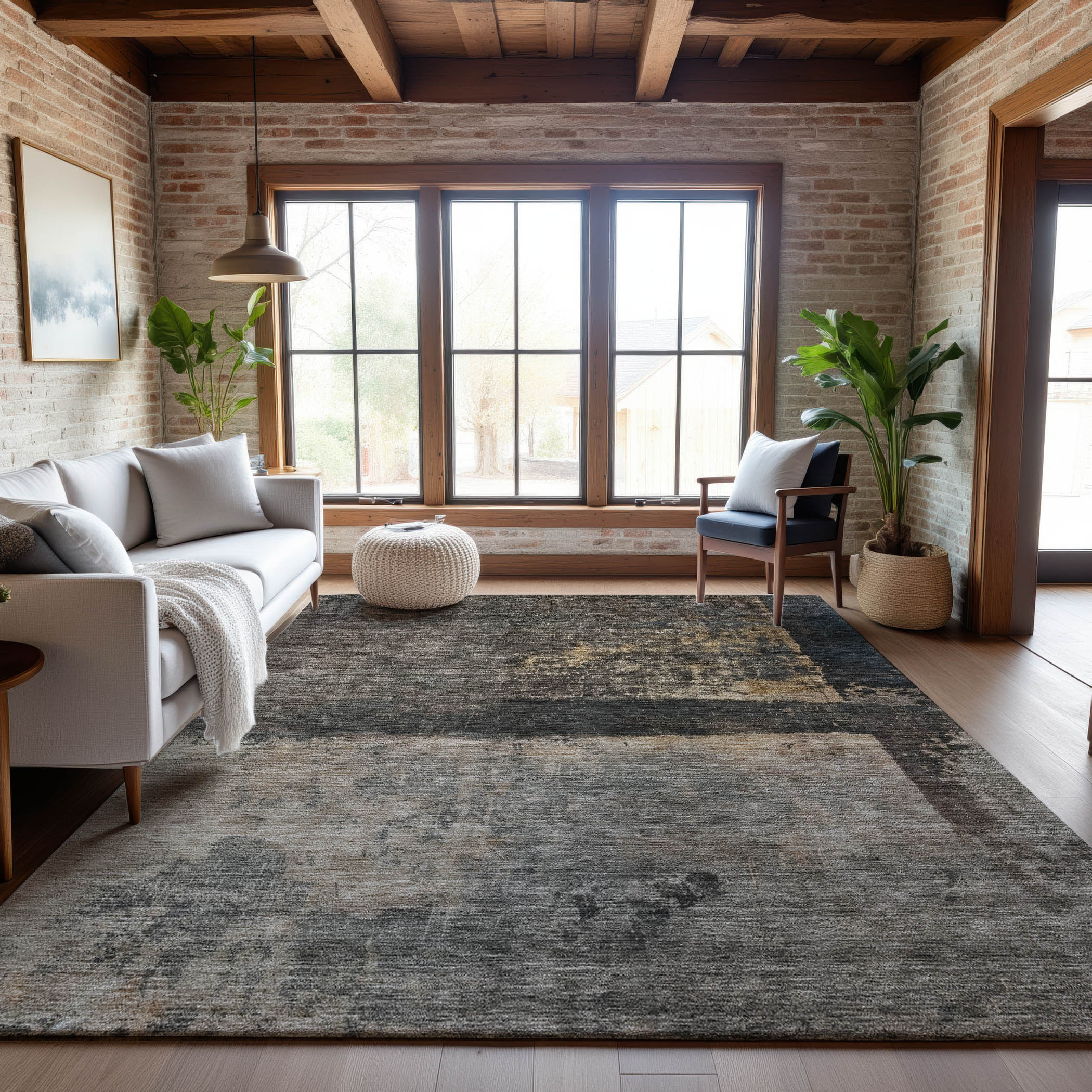 Reykjavik Machine Washable Transitional Coffee Brown Rug 2'6" x 3'10" #shape_Rectangle
