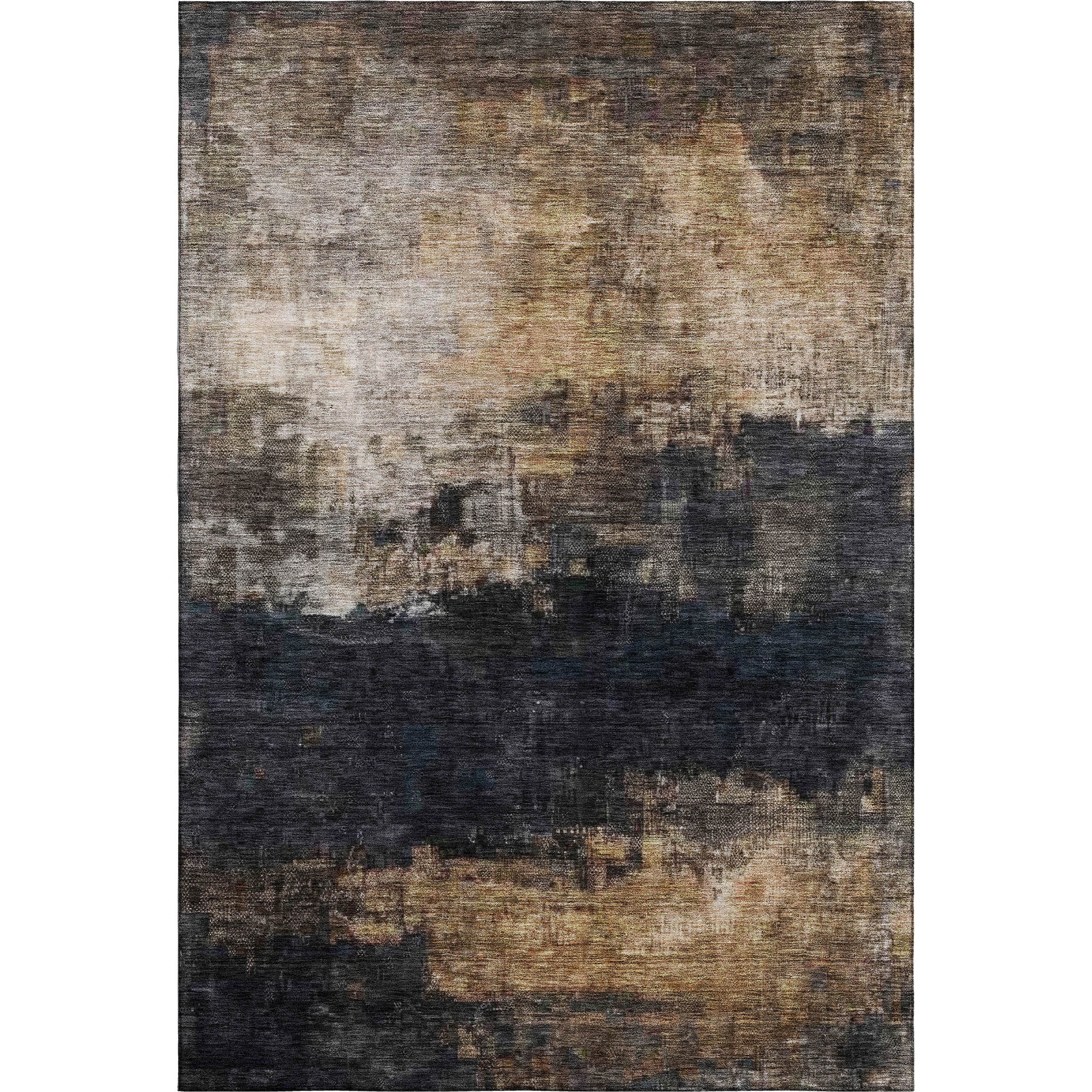 Tallinn Machine Washable Transitional Charcoal Gray Rug 2'6" x 3'10" #shape_Rectangle