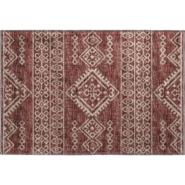 Nairobi Machine Washable Transitional Canyon Red Rug 1'8" x 2'6"