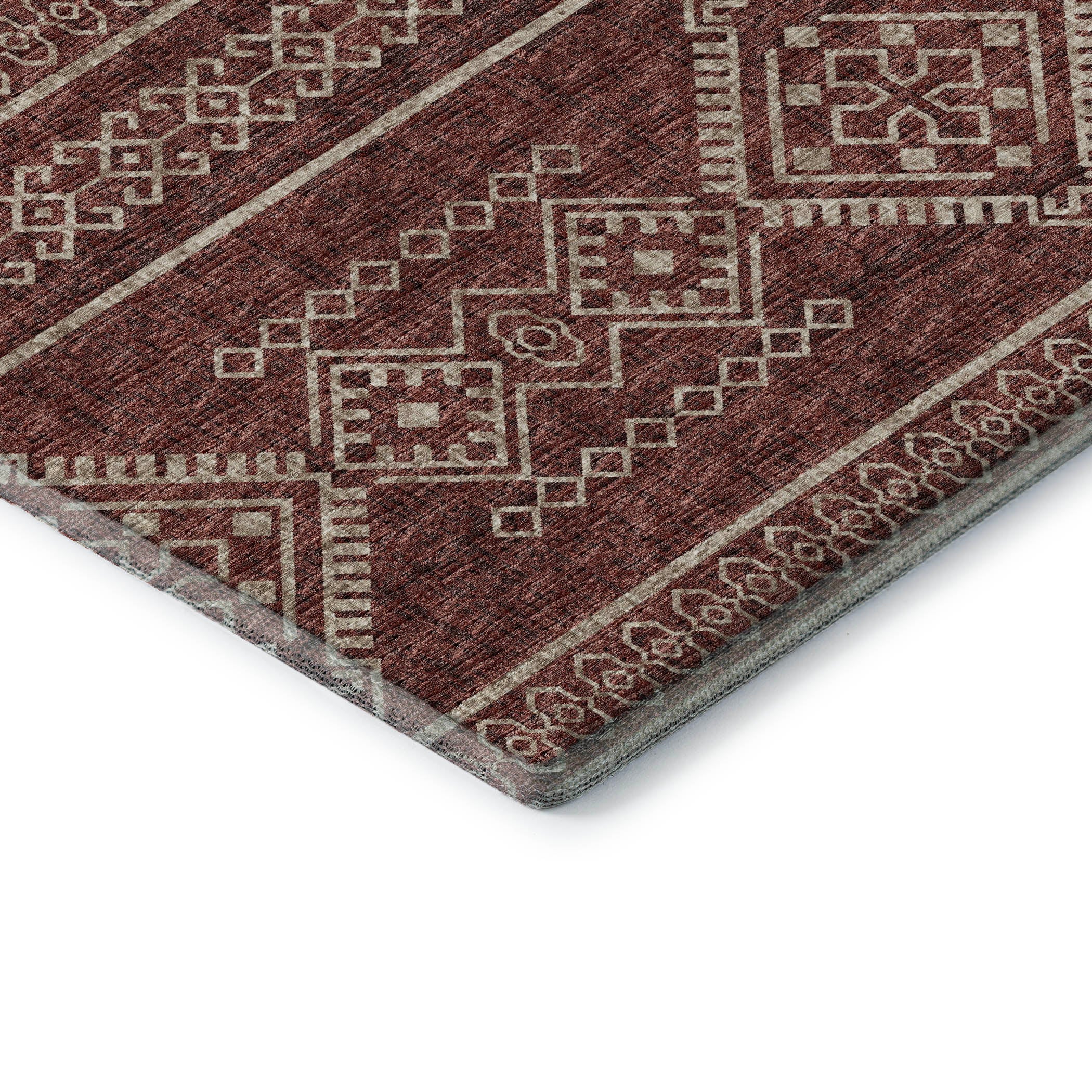 Nairobi Machine Washable Transitional Canyon Red Rug 1'8" x 2'6" #shape_Rectangle