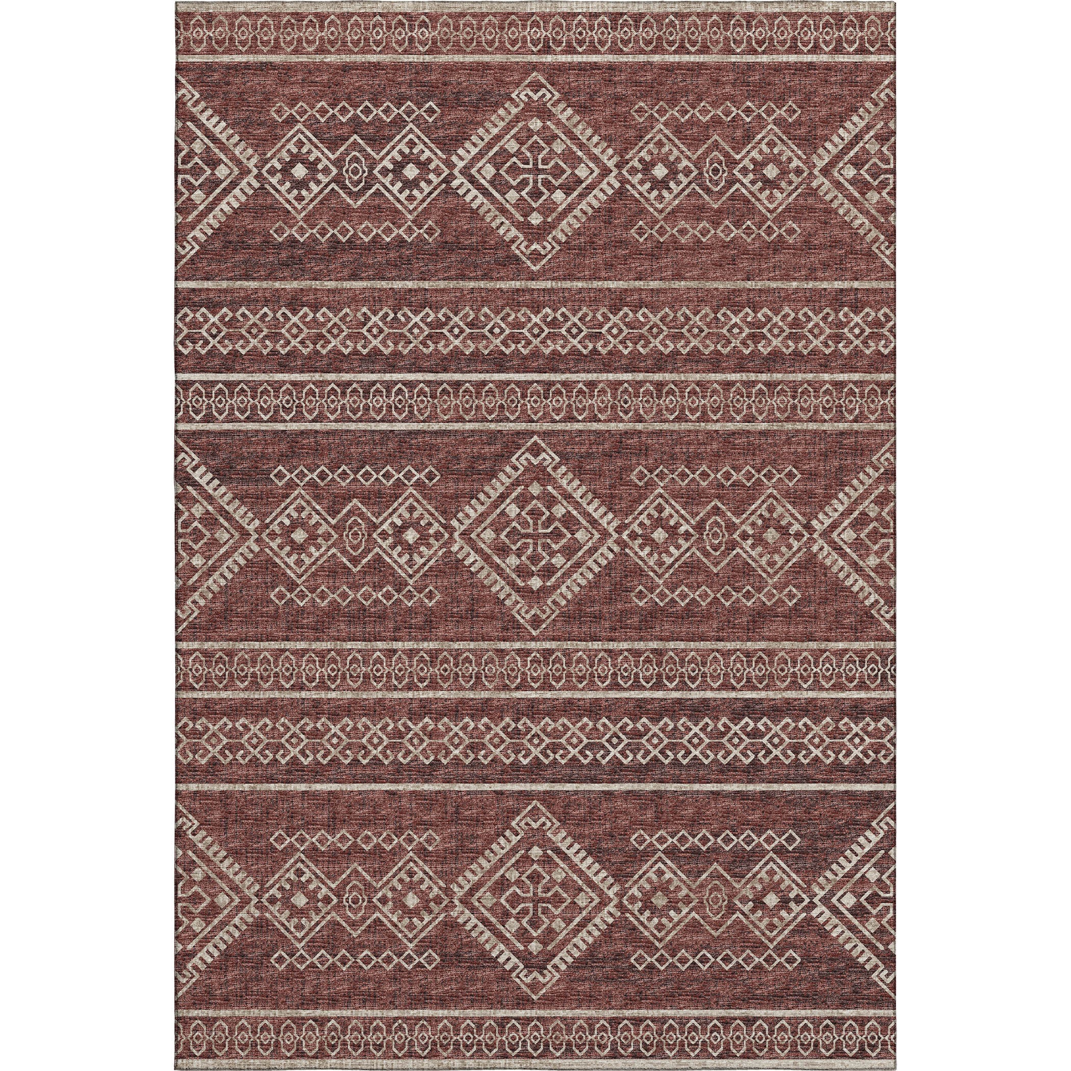 Nairobi Machine Washable Transitional Canyon Red Rug 2'6" x 3'10" #shape_Rectangle
