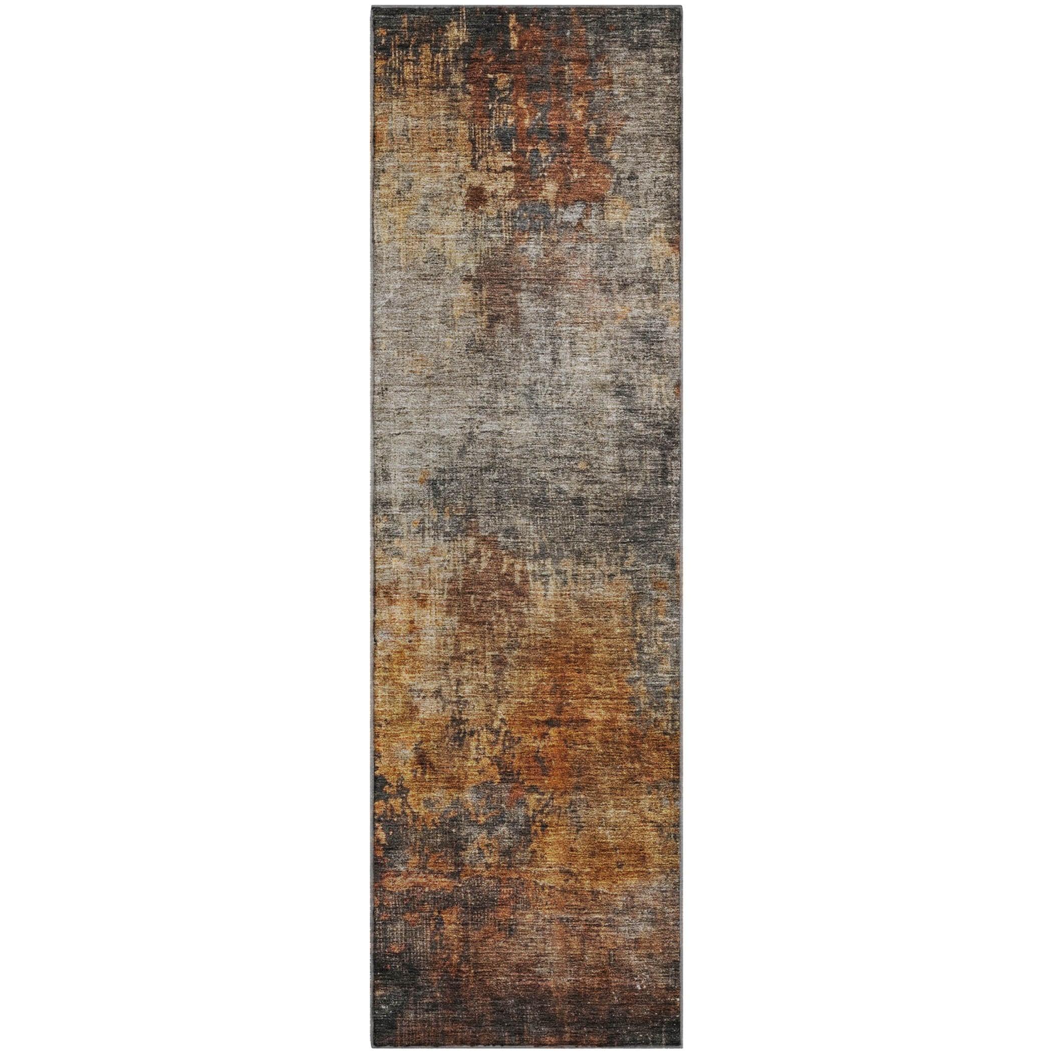 Hoi An Machine Washable Transitional Paprika Orange Rug 2'3" x 7'6" #shape_Runner