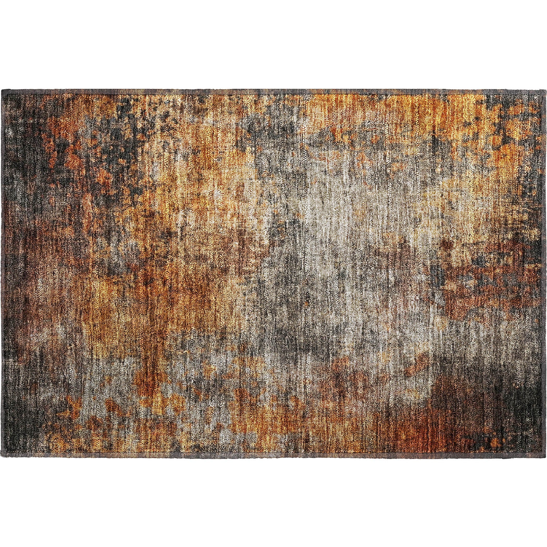 Hoi An Machine Washable Transitional Paprika Orange Rug 1'8" x 2'6" #shape_Rectangle