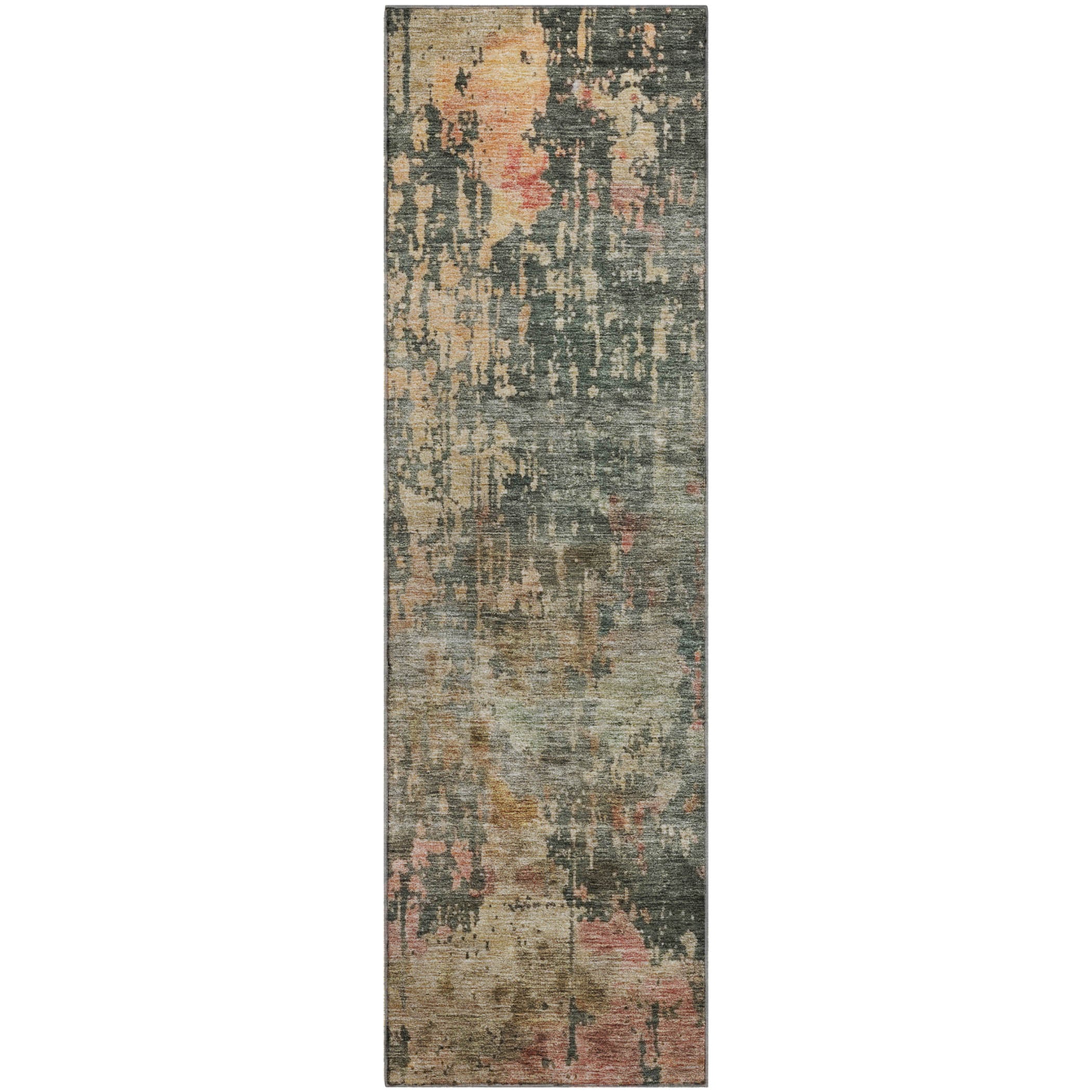 Dubrovnik Machine Washable Transitional Sage Green Rug 2'3" x 7'6" #shape_Runner