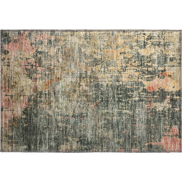 Dubrovnik Machine Washable Transitional Sage Green Rug 1'8" x 2'6"