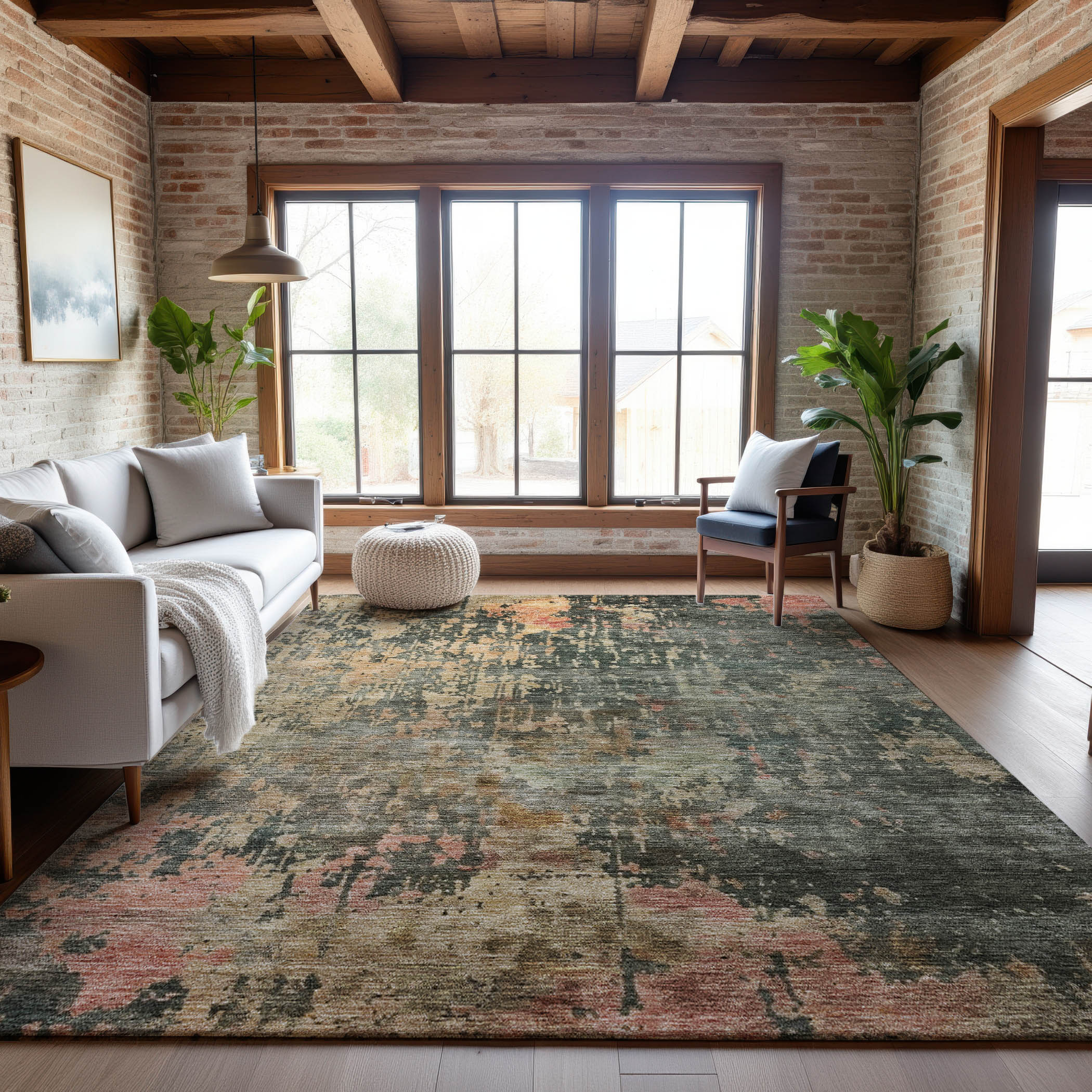 Dubrovnik Machine Washable Transitional Sage Green Rug 2'6" x 3'10" #shape_Rectangle