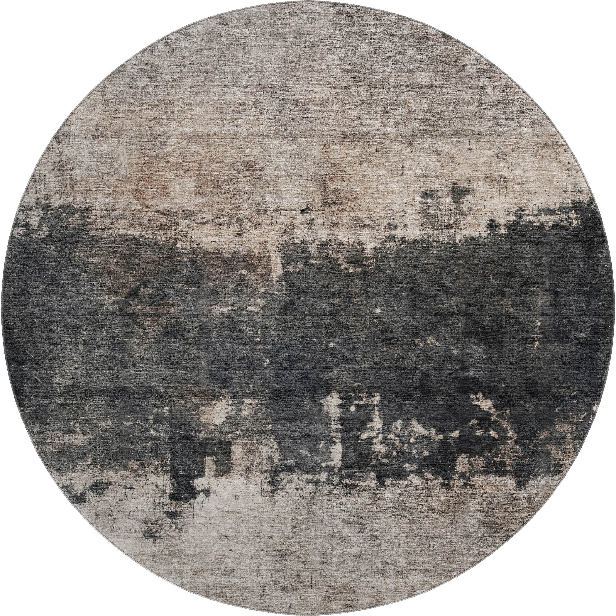 Reykjavik Machine Washable Transitional Taupe Brown Rug 8' x 8' #shape_Round