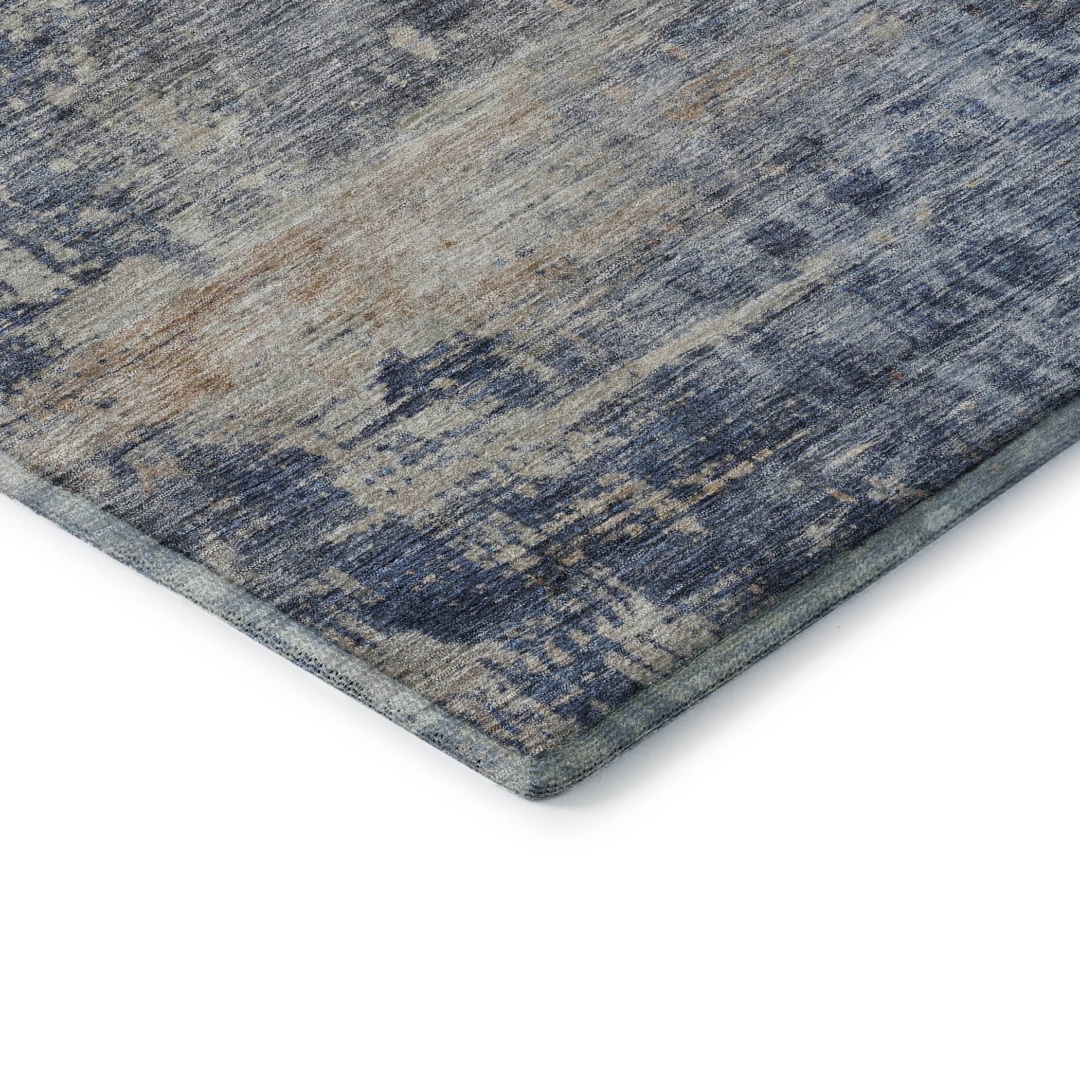 Lima Machine Washable Transitional Denim Blue Rug 1'8" x 2'6" #shape_Rectangle