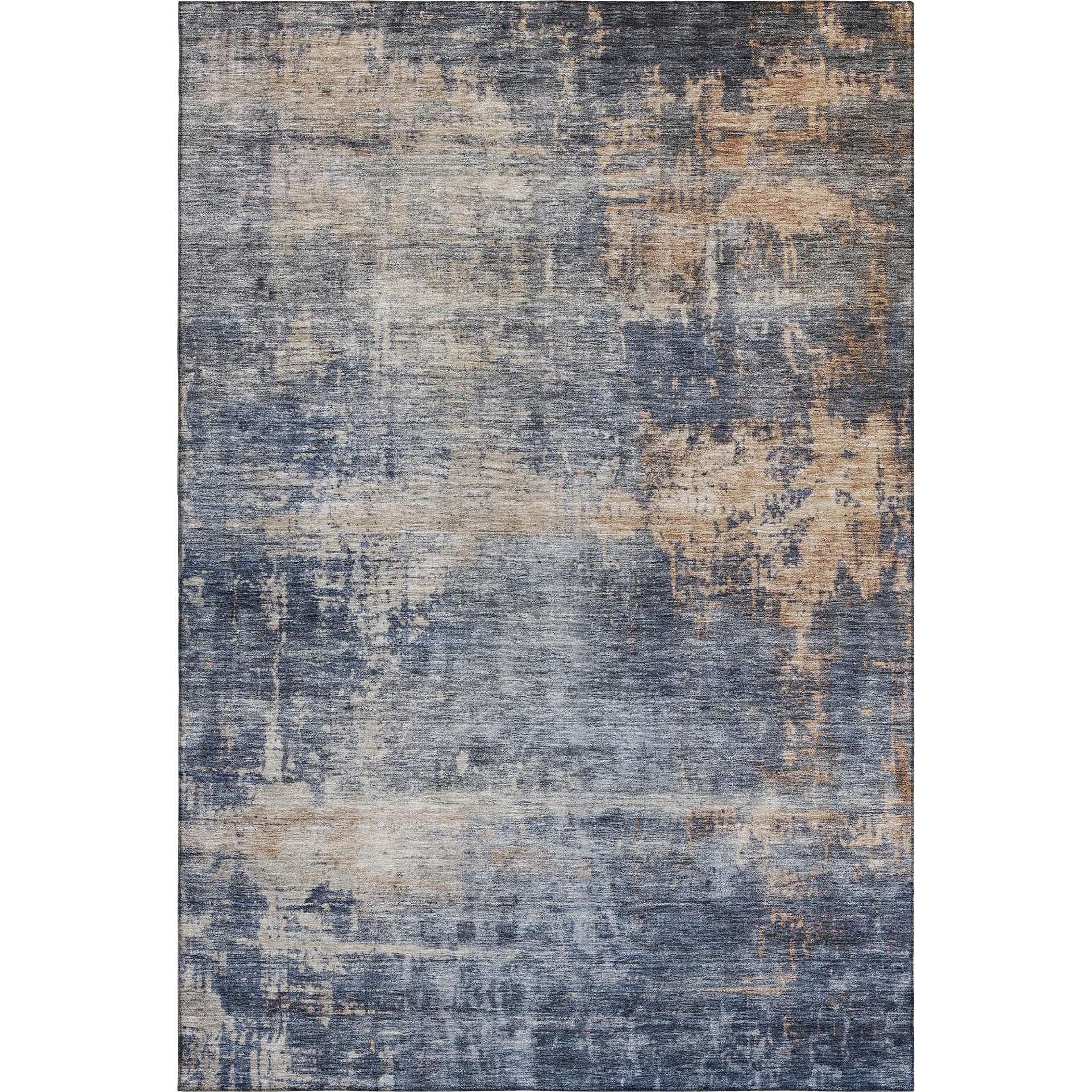 Lima Machine Washable Transitional Denim Blue Rug 2'6" x 3'10" #shape_Rectangle