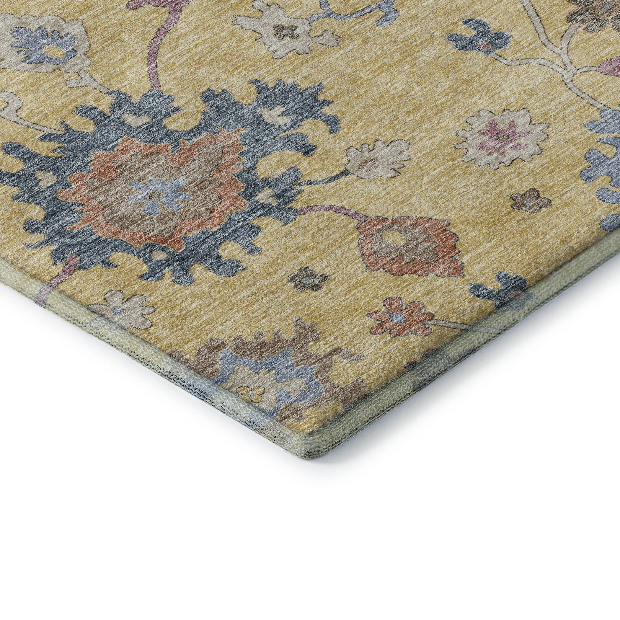 Lisbon Machine Washable Transitional Gold Rug 1'8" x 2'6" #shape_Rectangle