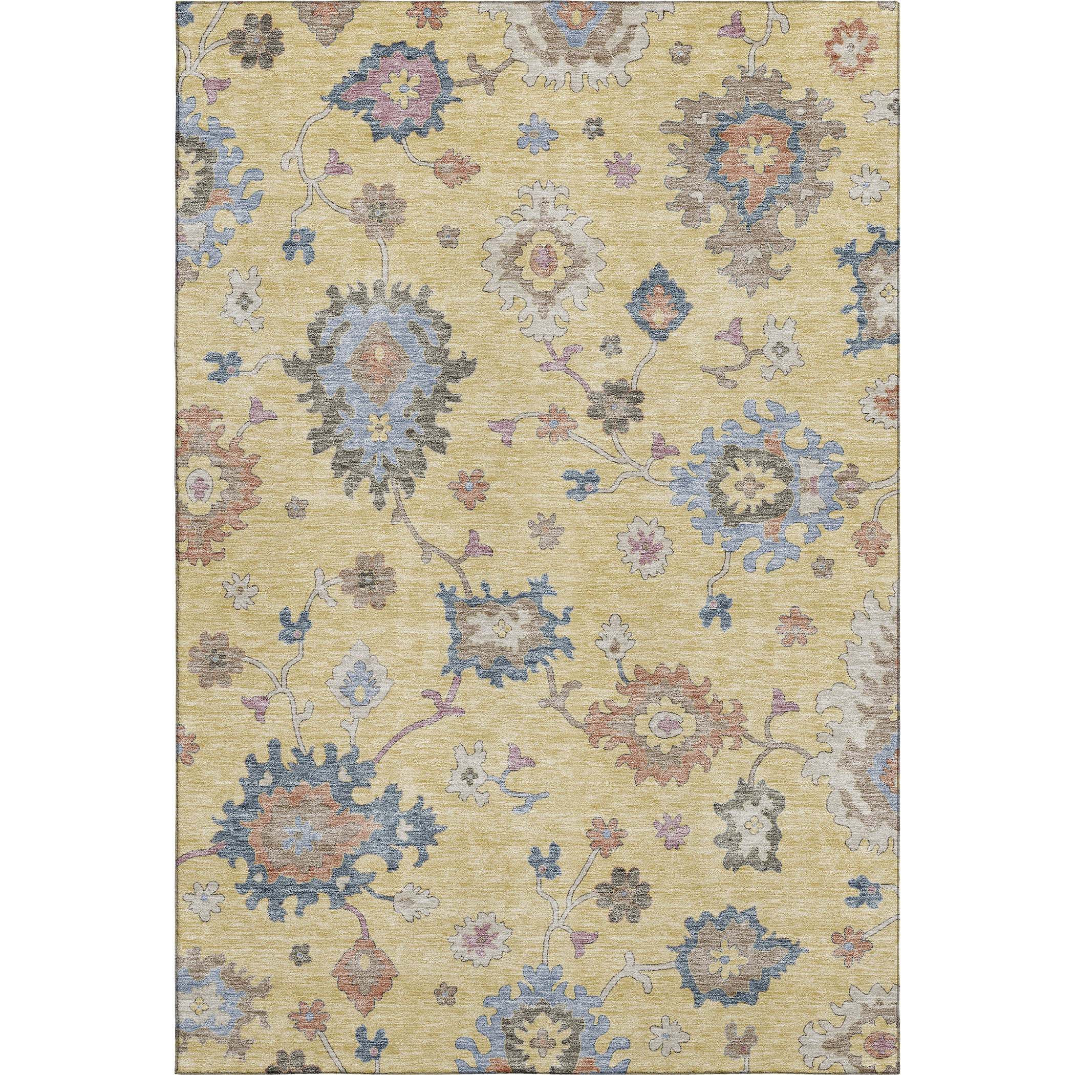 Lisbon Machine Washable Transitional Gold Rug 2'6" x 3'10" #shape_Rectangle
