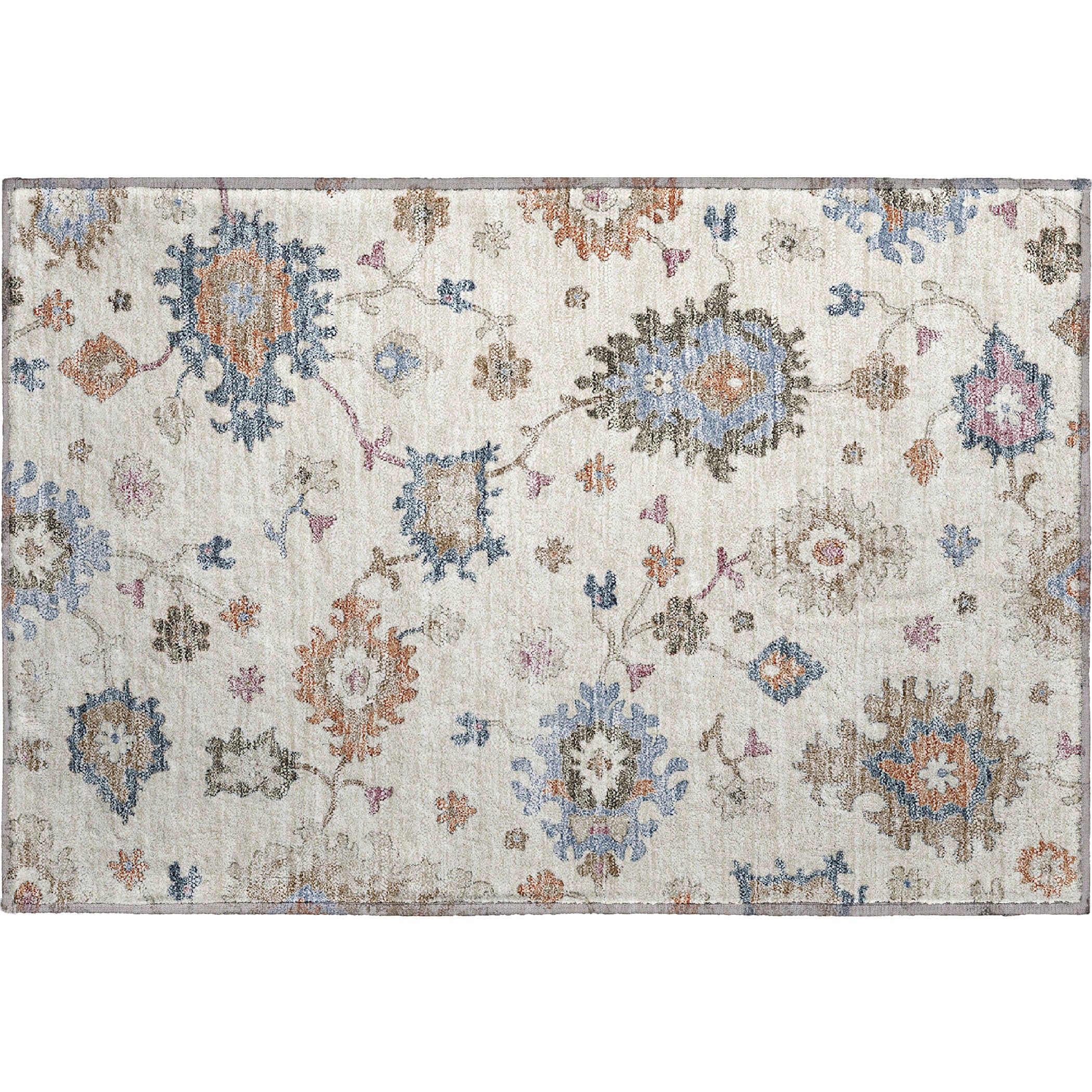 Lisbon Machine Washable Transitional Ivory Rug 1'8" x 2'6" #shape_Rectangle