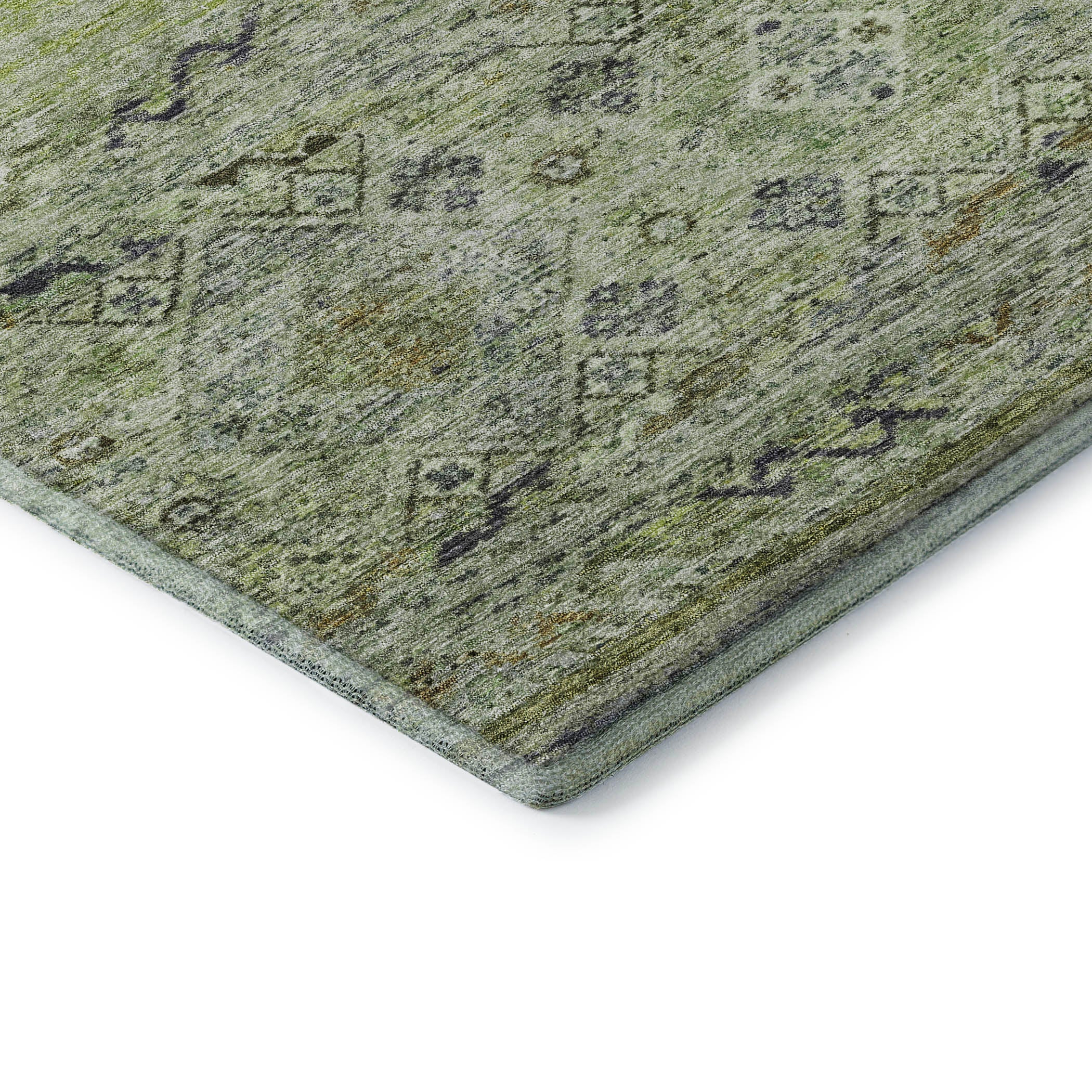 Marrakech Machine Washable Transitional Aloe Green Rug 1'8" x 2'6" #shape_Rectangle