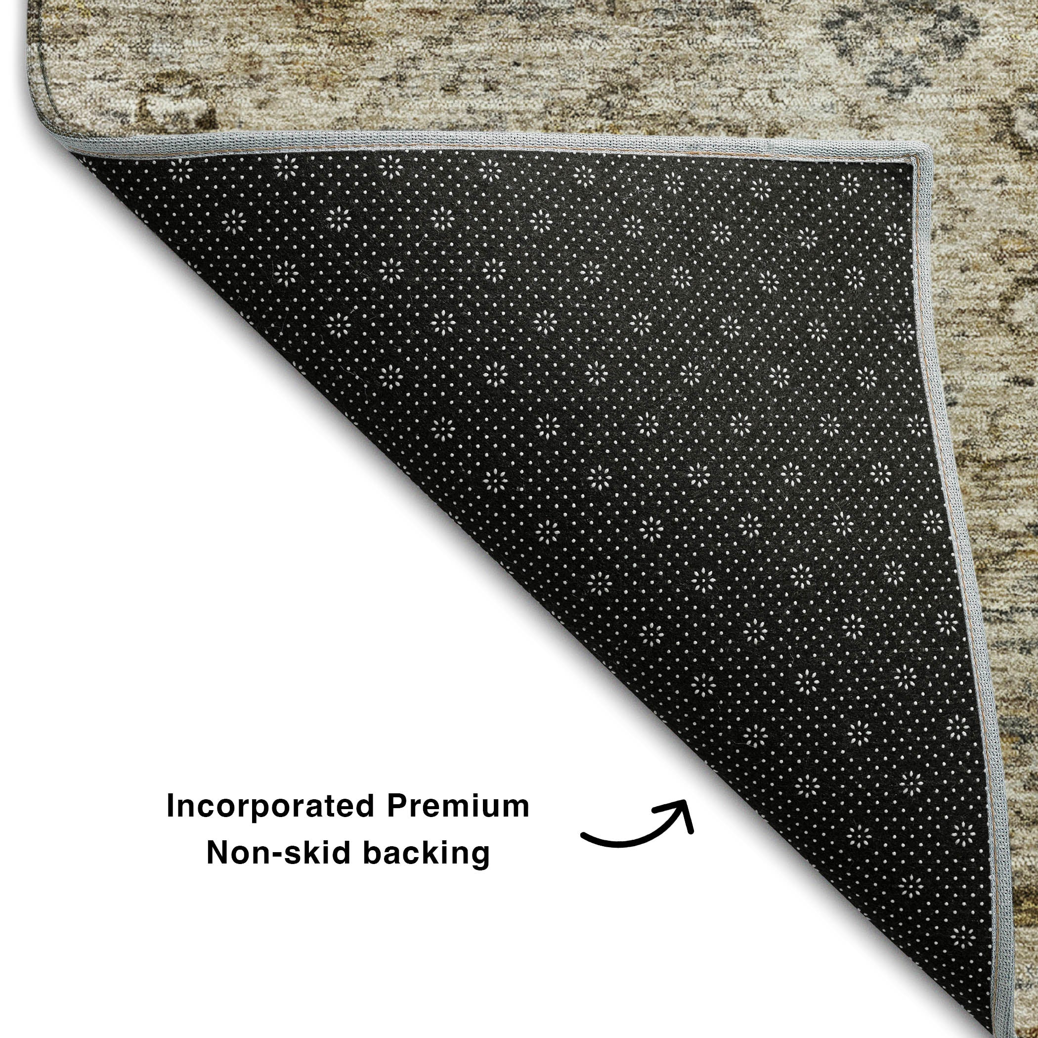 Marrakech Machine Washable Transitional Brown Rug 1'8" x 2'6" #shape_Rectangle