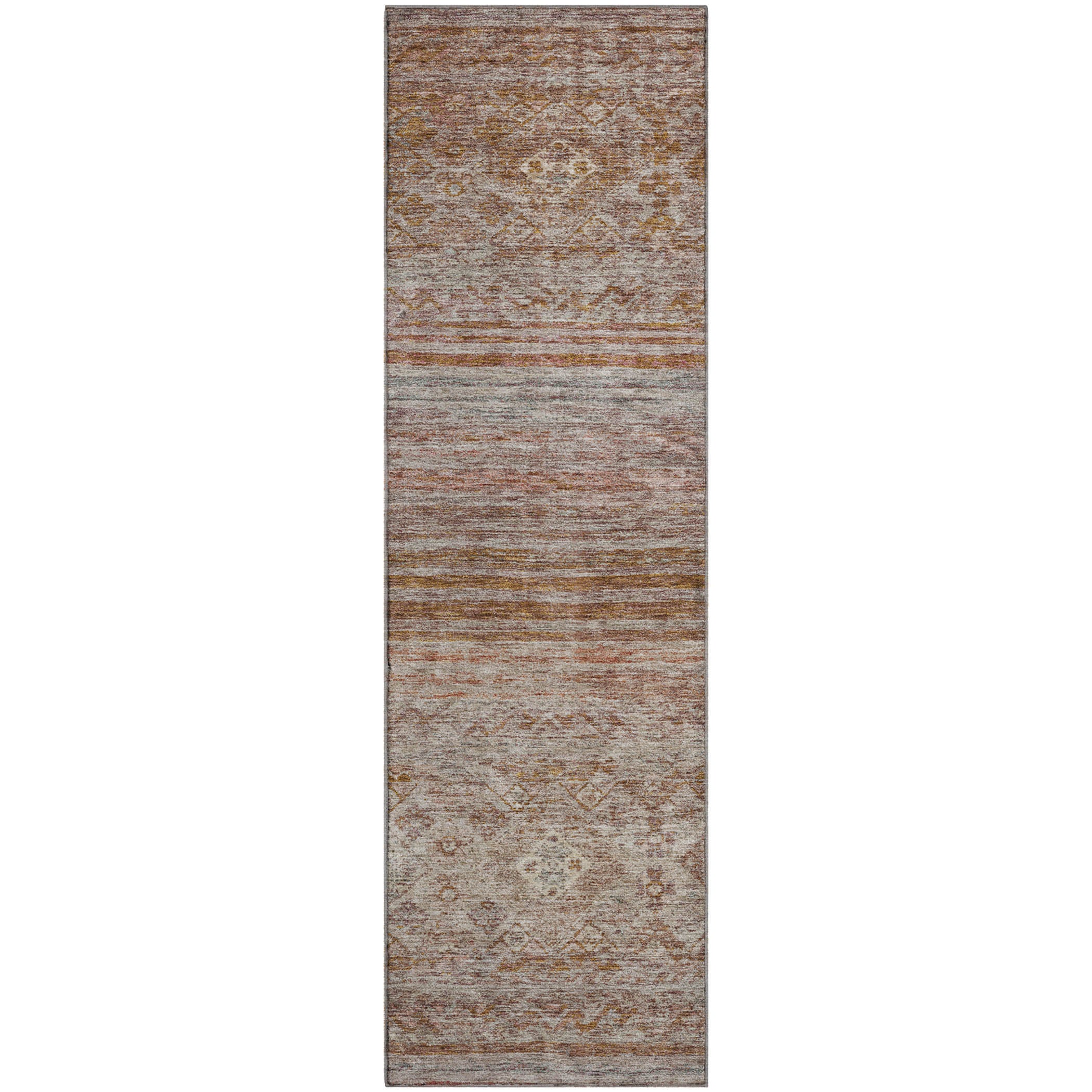 Marrakech Machine Washable Transitional Copper Orange Rug 2'3" x 7'6" #shape_Runner