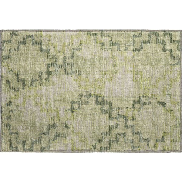 Hoi An Machine Washable Transitional Green Rug 1'8" x 2'6"