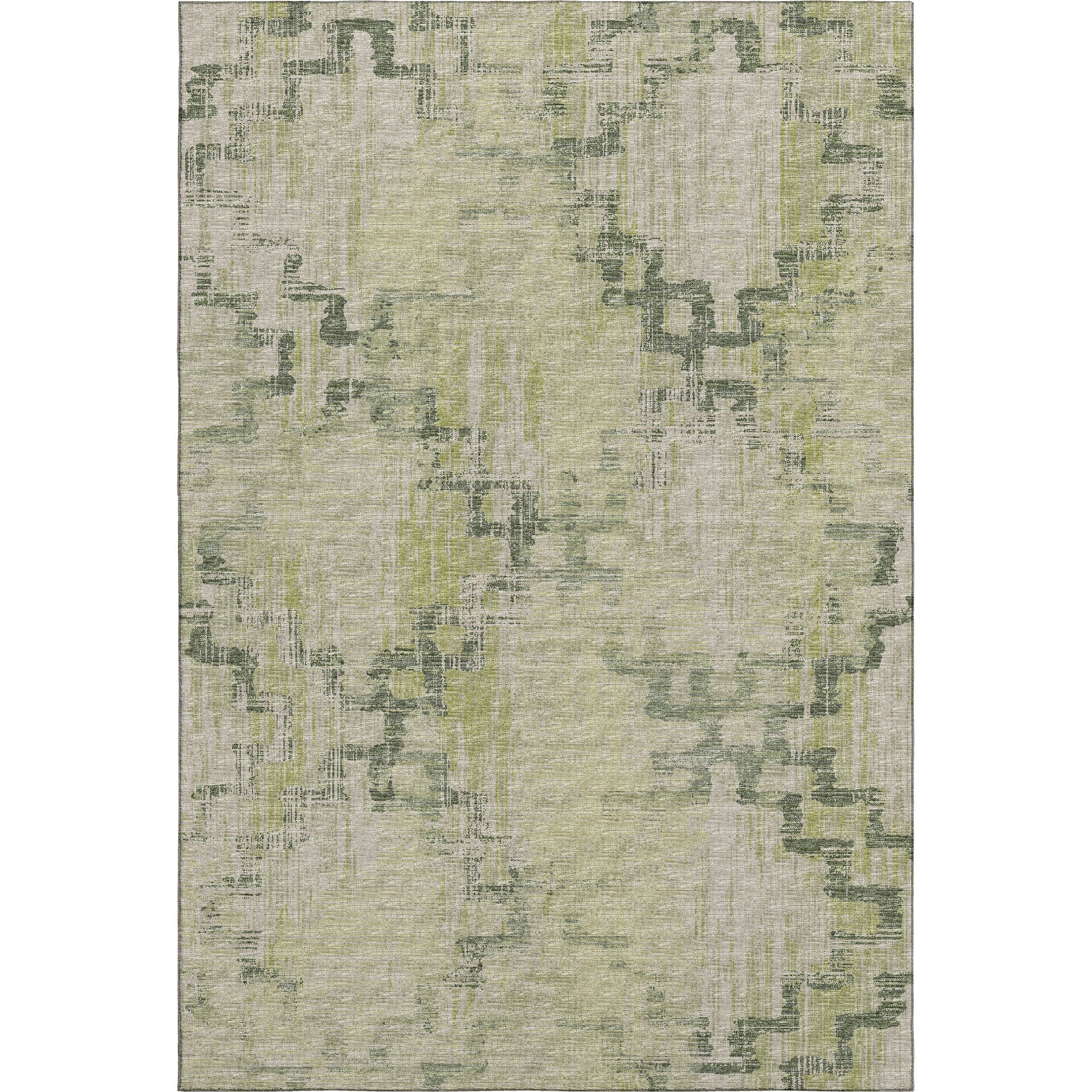 Hoi An Machine Washable Transitional Green Rug 2'6" x 3'10" #shape_Rectangle