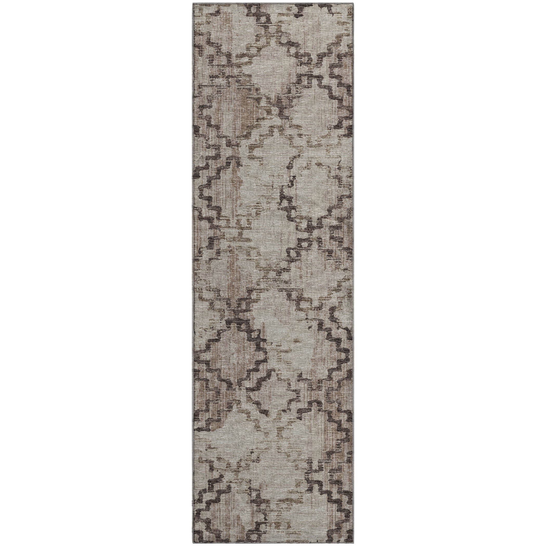 Hoi An Machine Washable Transitional Mocha Brown Rug 2'3" x 7'6" #shape_Runner