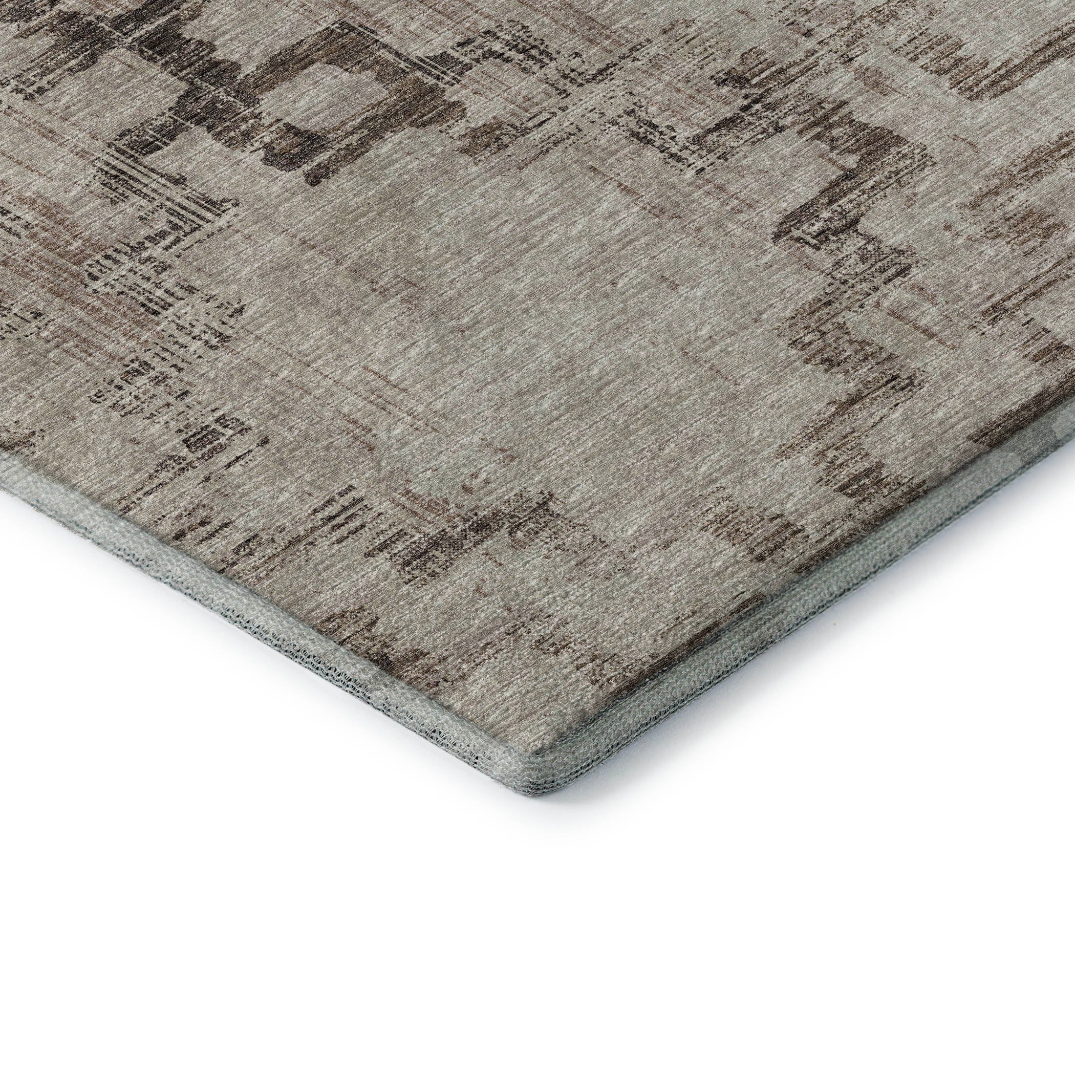 Hoi An Machine Washable Transitional Mocha Brown Rug 1'8" x 2'6" #shape_Rectangle