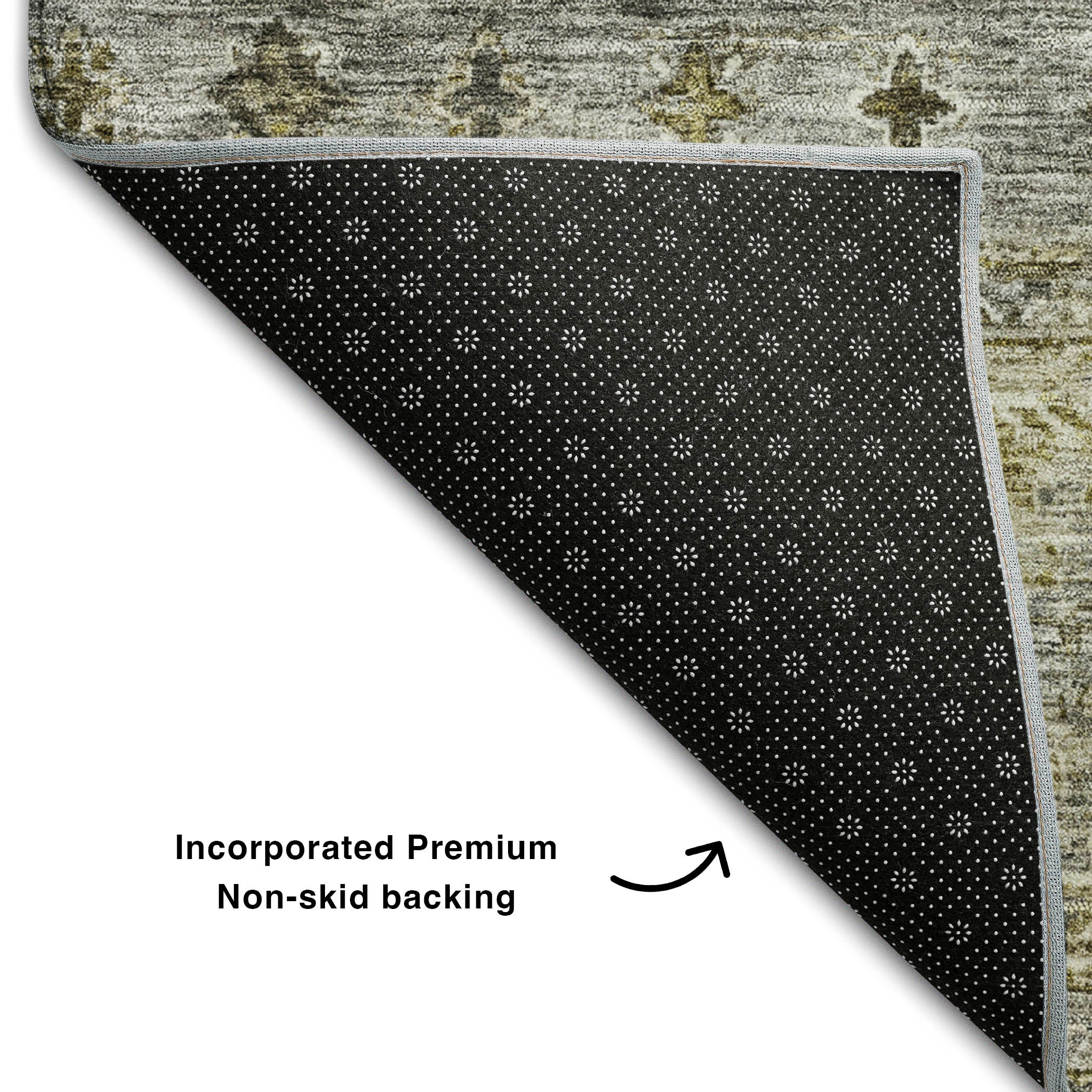 Seoul Machine Washable Transitional Pewter Gray Rug 1'8" x 2'6" #shape_Rectangle