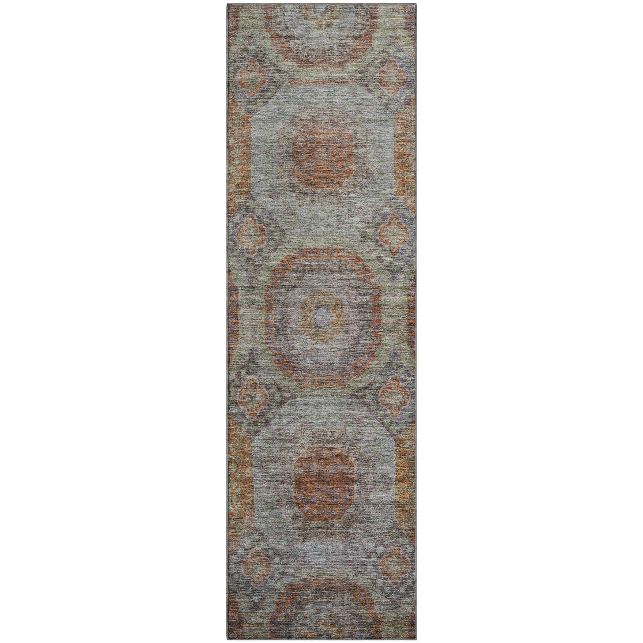 Siena Machine Washable Transitional Paprika Orange Rug 2'3" x 7'6" #shape_Runner