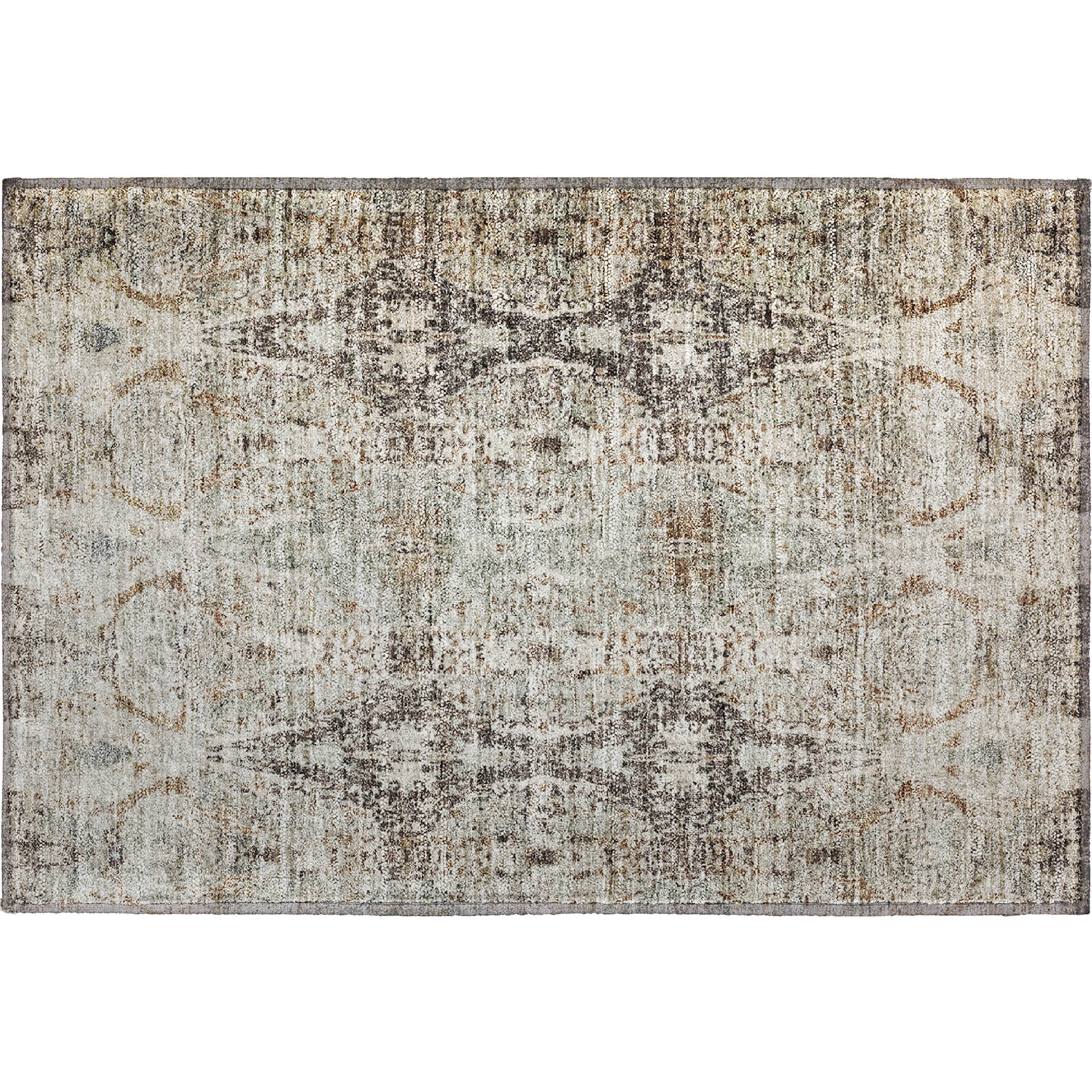 Colombo Machine Washable Transitional Linen Ivory Rug 1'8" x 2'6" #shape_Rectangle