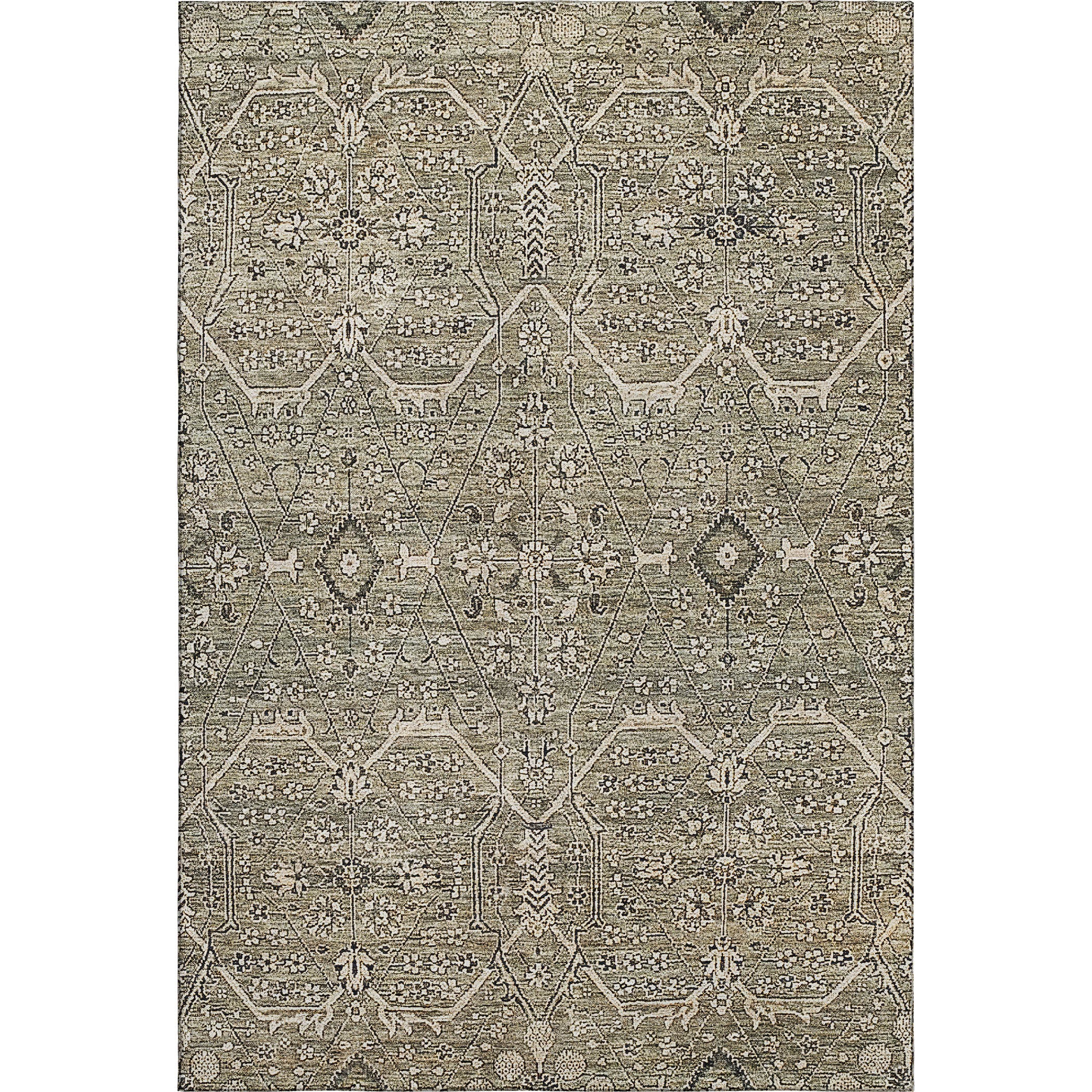 Reykjavik Machine Washable Traditional Khaki Brown Rug 2'6" x 3'10" #shape_Rectangle