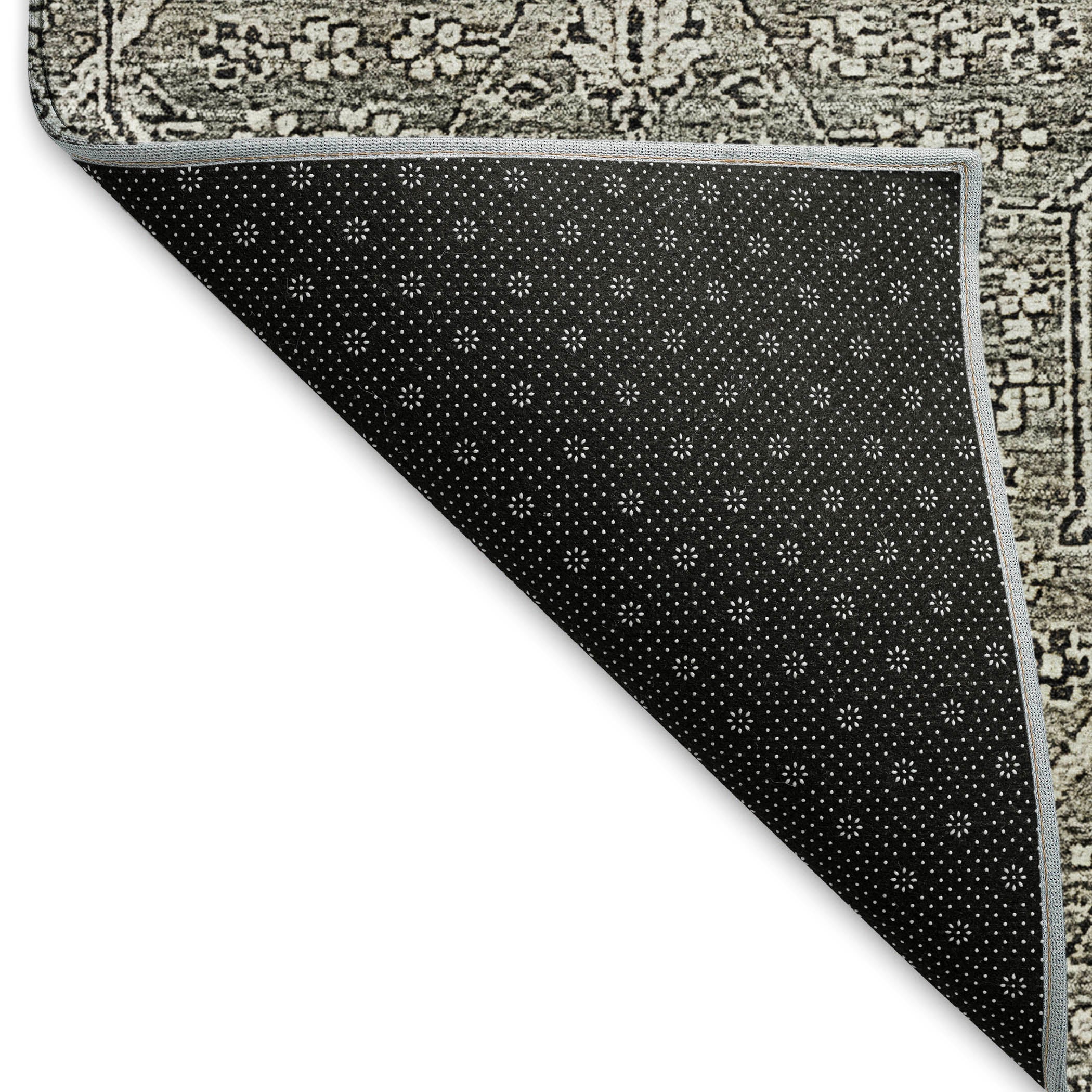 Reykjavik Machine Washable Traditional Pewter Gray Rug 1'8" x 2'6" #shape_Rectangle
