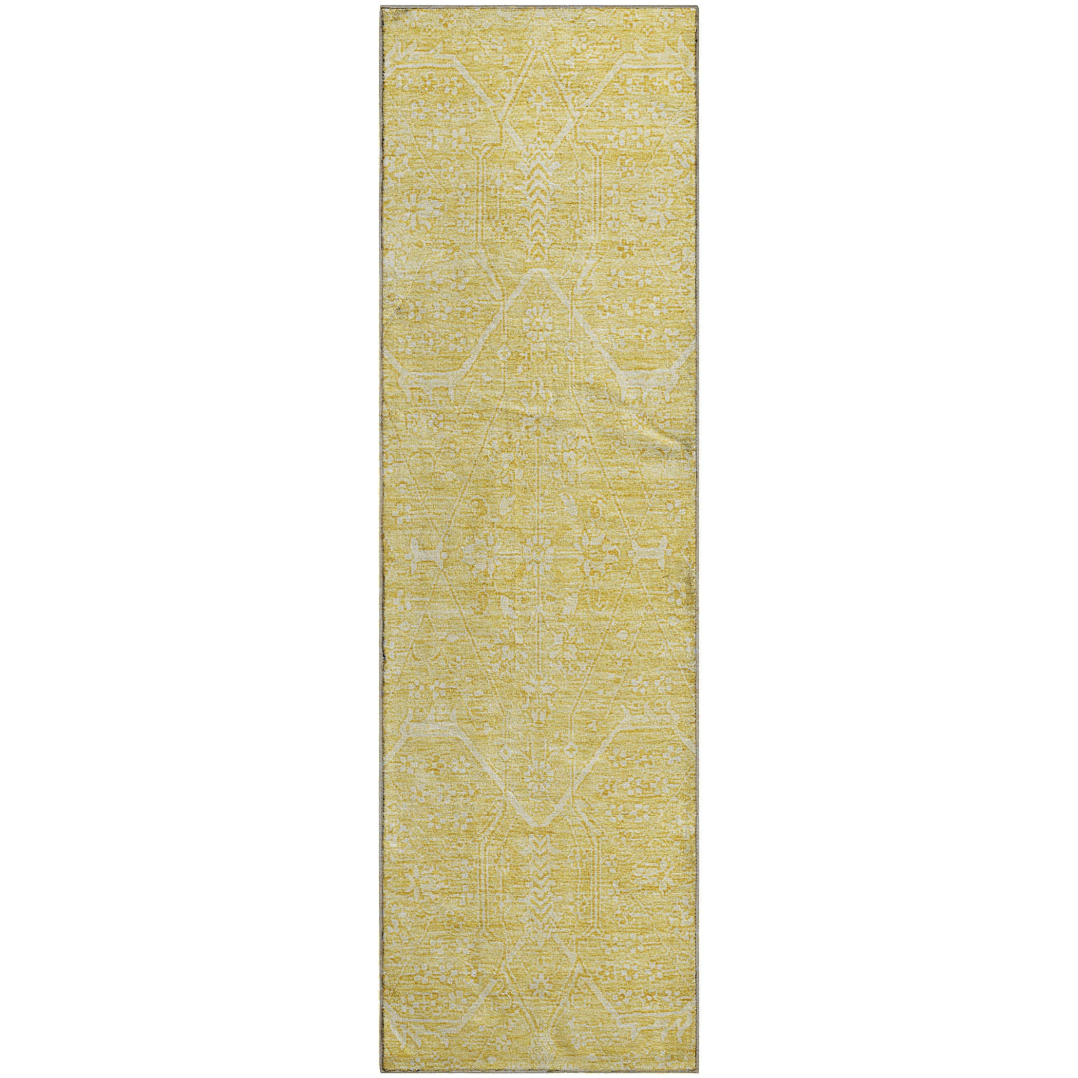 Kotor Machine Washable Traditional Gold Rug 2'3" x 7'6" #shape_Runner