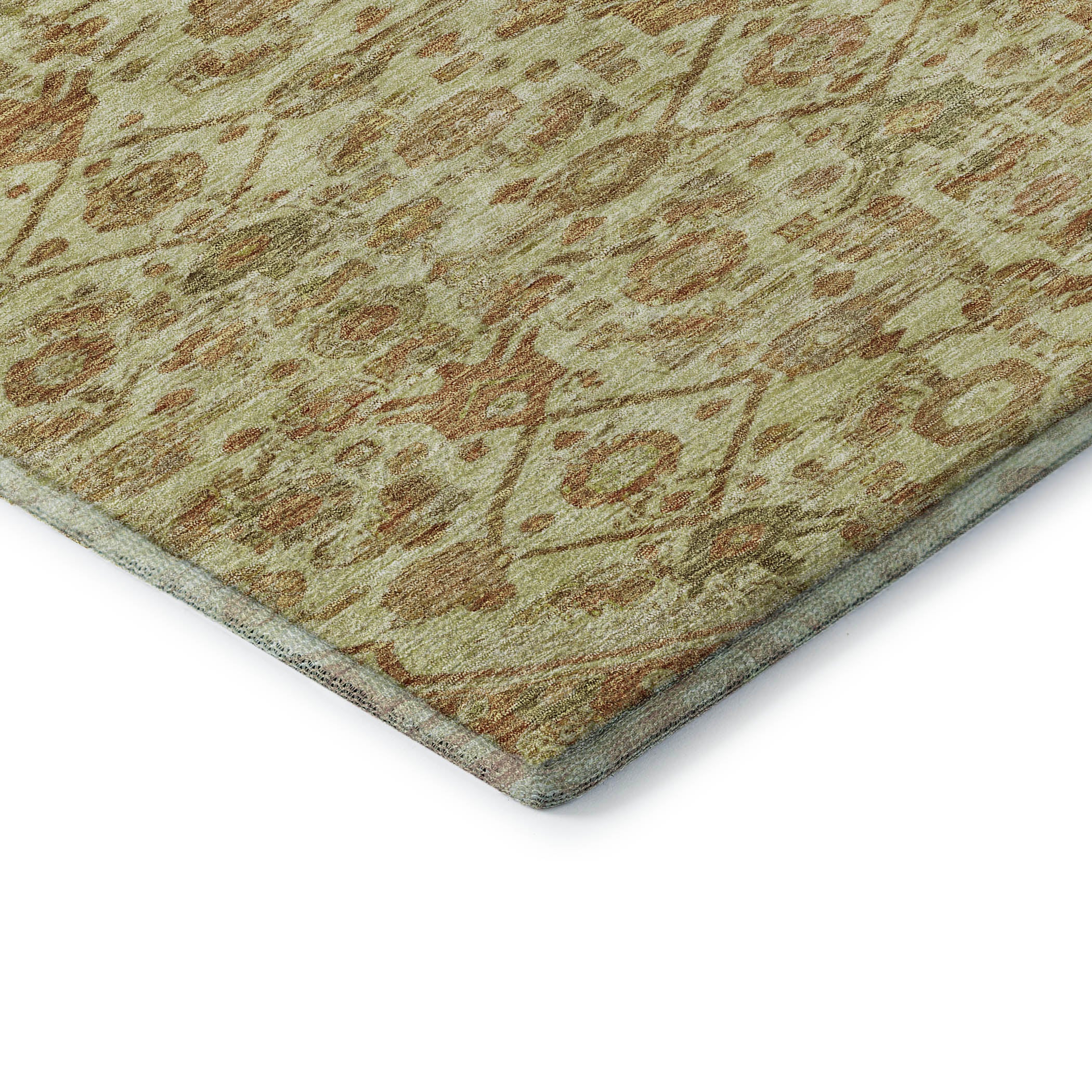 Oslo Machine Washable Traditional Beige Brown Rug 1'8" x 2'6" #shape_Rectangle