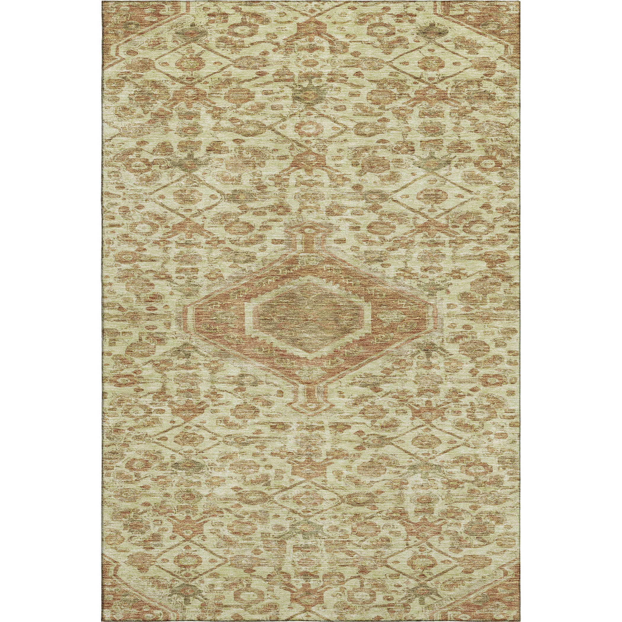 Oslo Machine Washable Traditional Beige Brown Rug 2'6" x 3'10" #shape_Rectangle