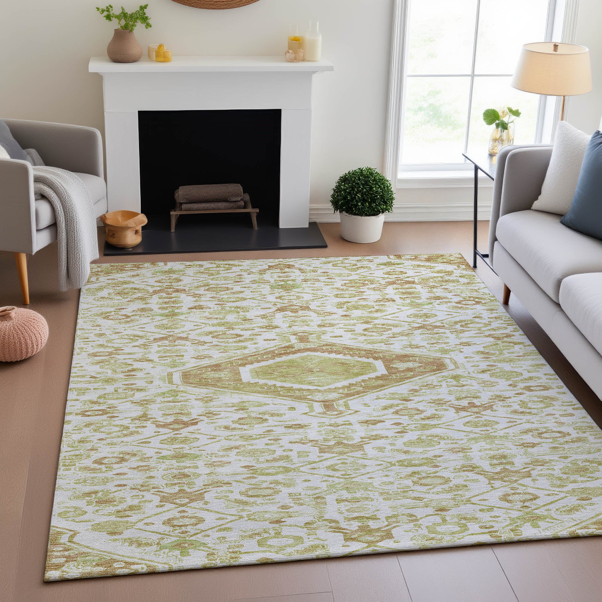 Oslo Machine Washable Traditional Ivory Rug 2'6" x 3'10" #shape_Rectangle