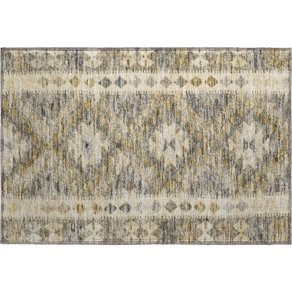 Bogota Machine Washable Transitional Beige Brown Rug 1'8" x 2'6"