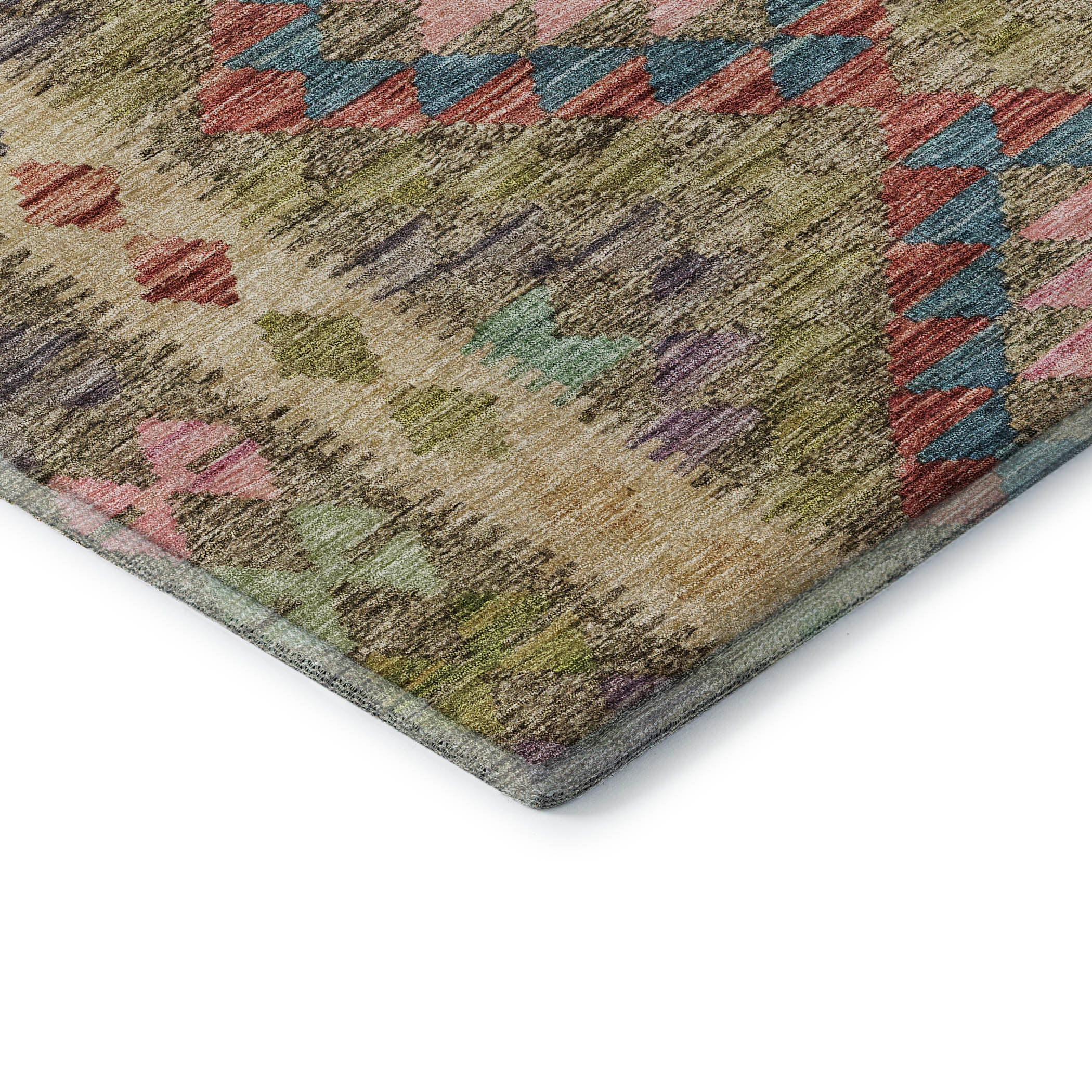 Bogota Machine Washable Transitional Green Rug 1'8" x 2'6" #shape_Rectangle