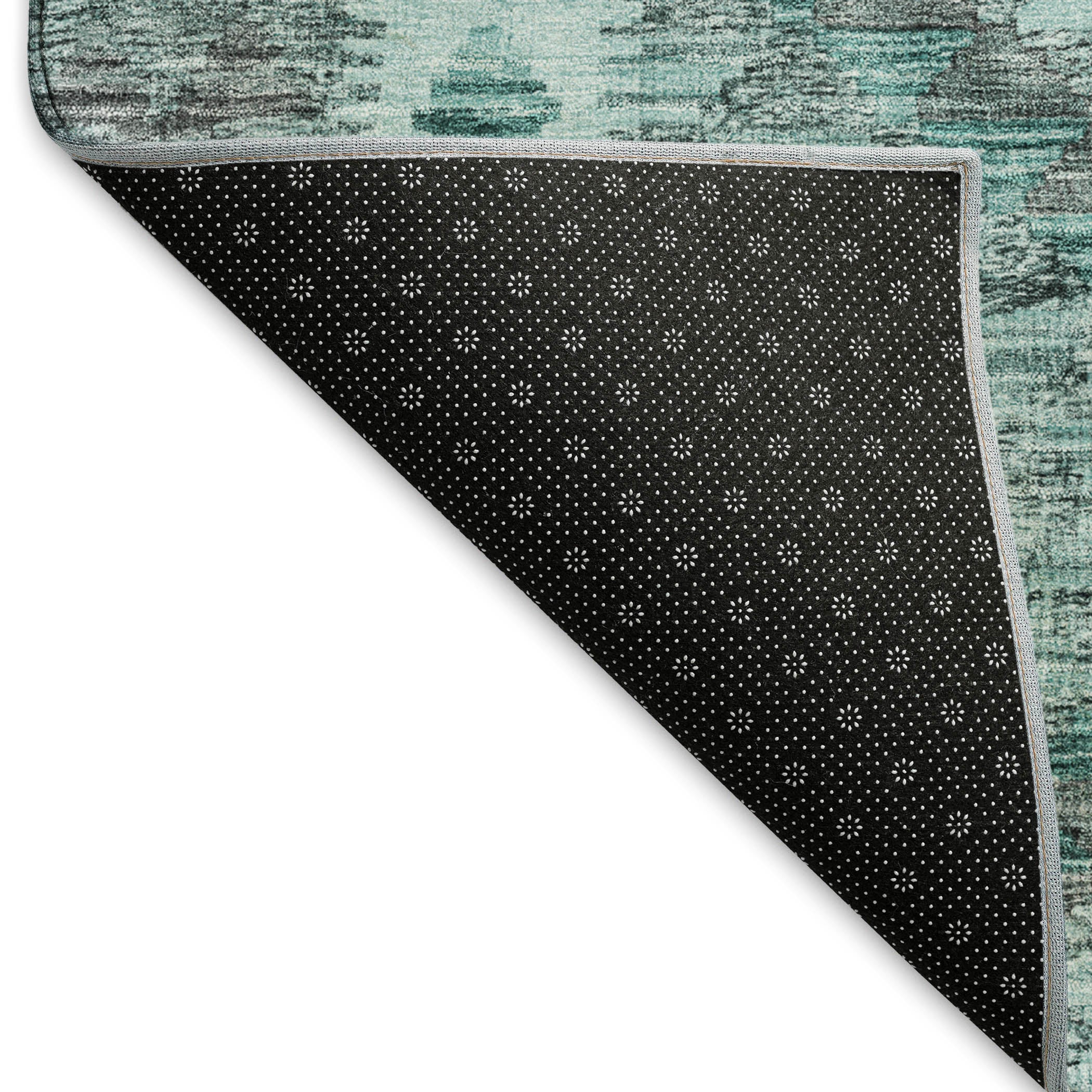 Bogota Machine Washable Transitional Teal Rug 1'8" x 2'6" #shape_Rectangle