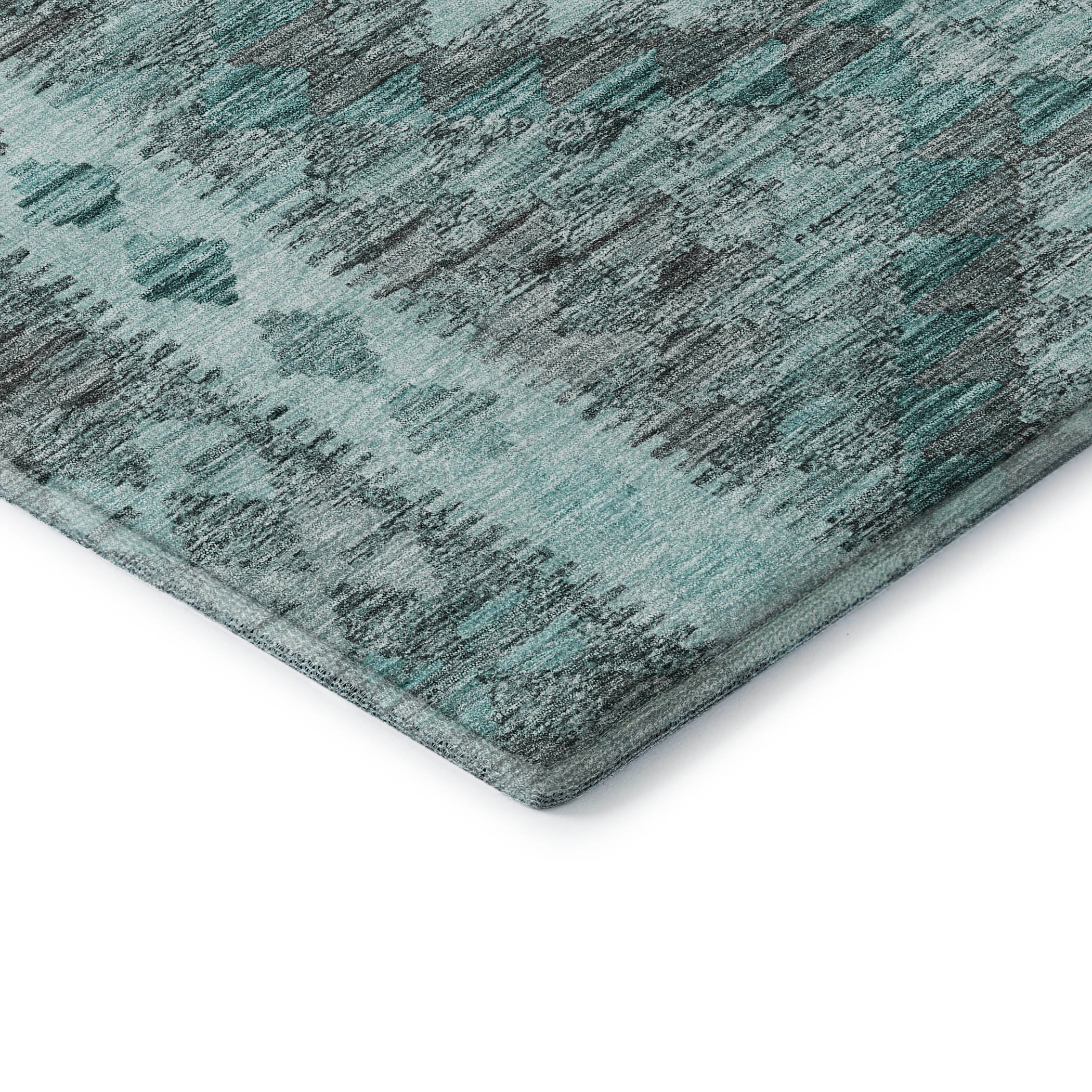 Bogota Machine Washable Transitional Teal Rug 1'8" x 2'6" #shape_Rectangle